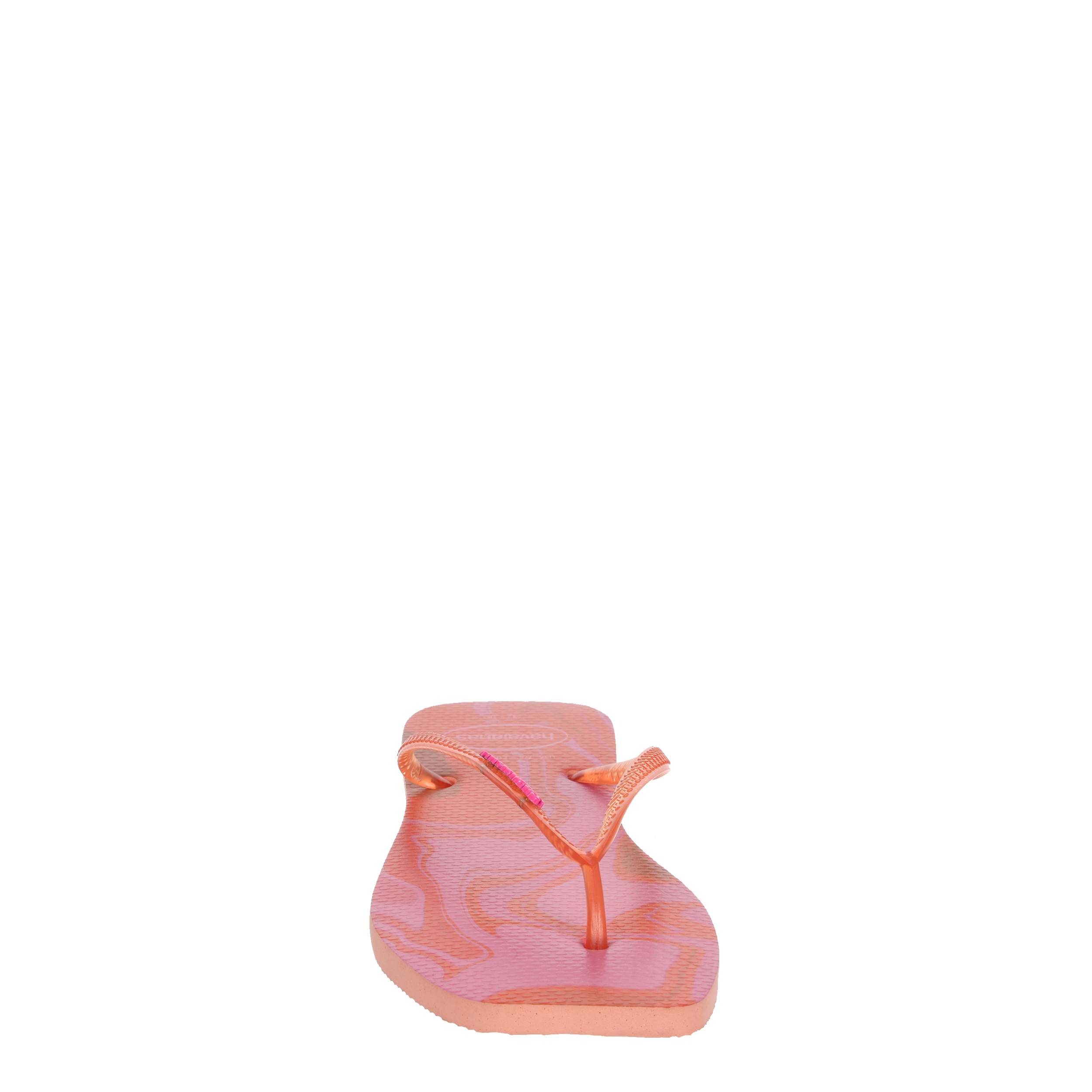 HAVAIANAS-WOMENS SQUARE JELLY FLIP FLOPS-PINK & FLORAL