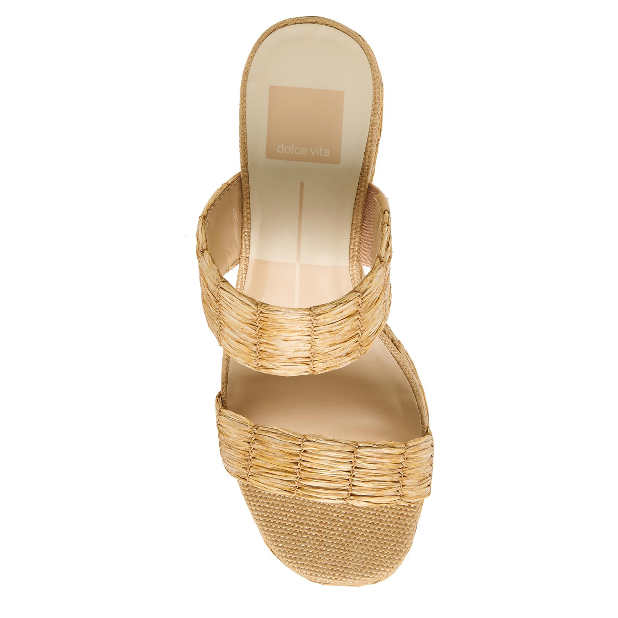 DOLCE VITA-WOMENS LIZETH WEDGE SANDAL-NATURAL & 
