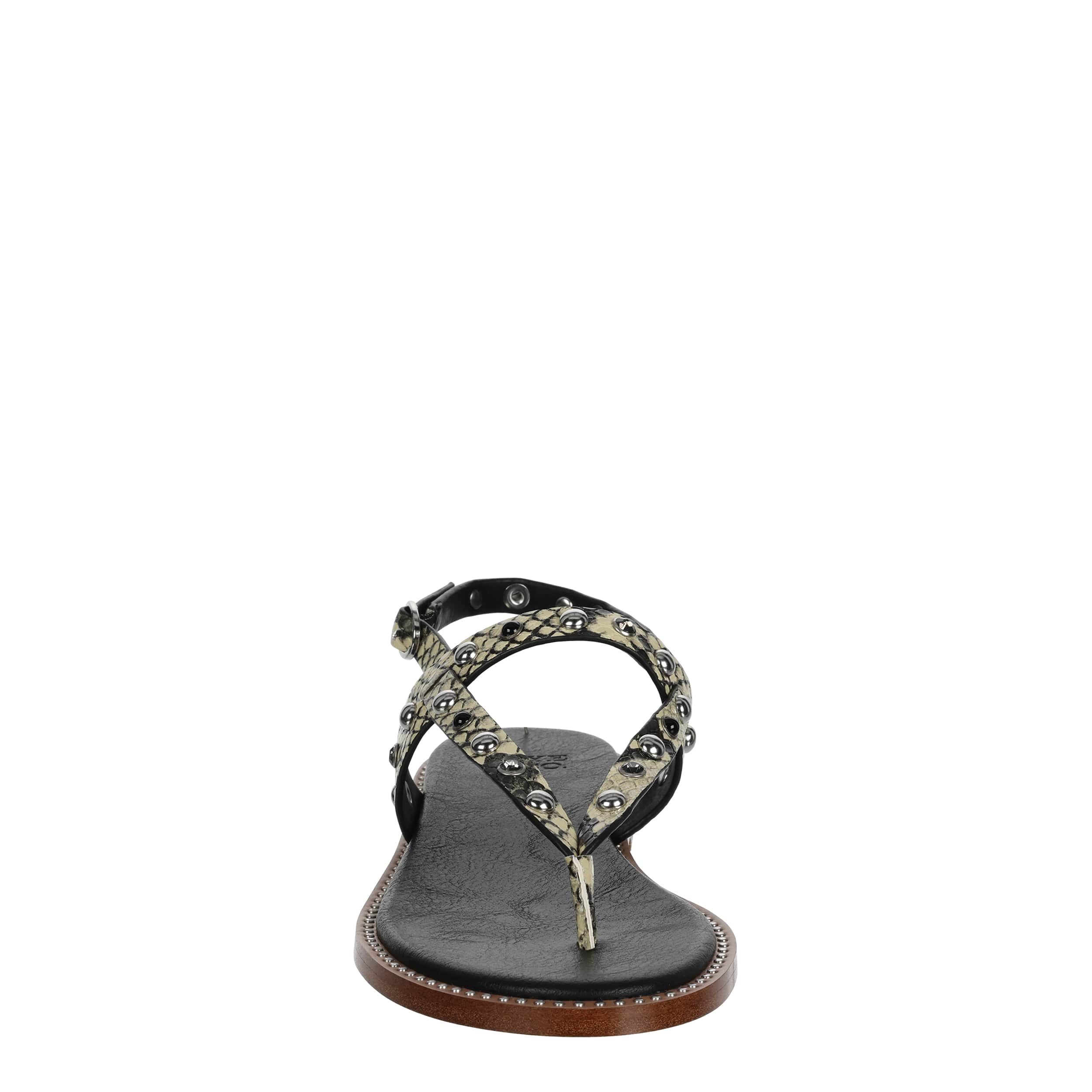 FRYE & CO-WOMENS BUCKY STUDDED THONG SANDAL-SNAKE & 