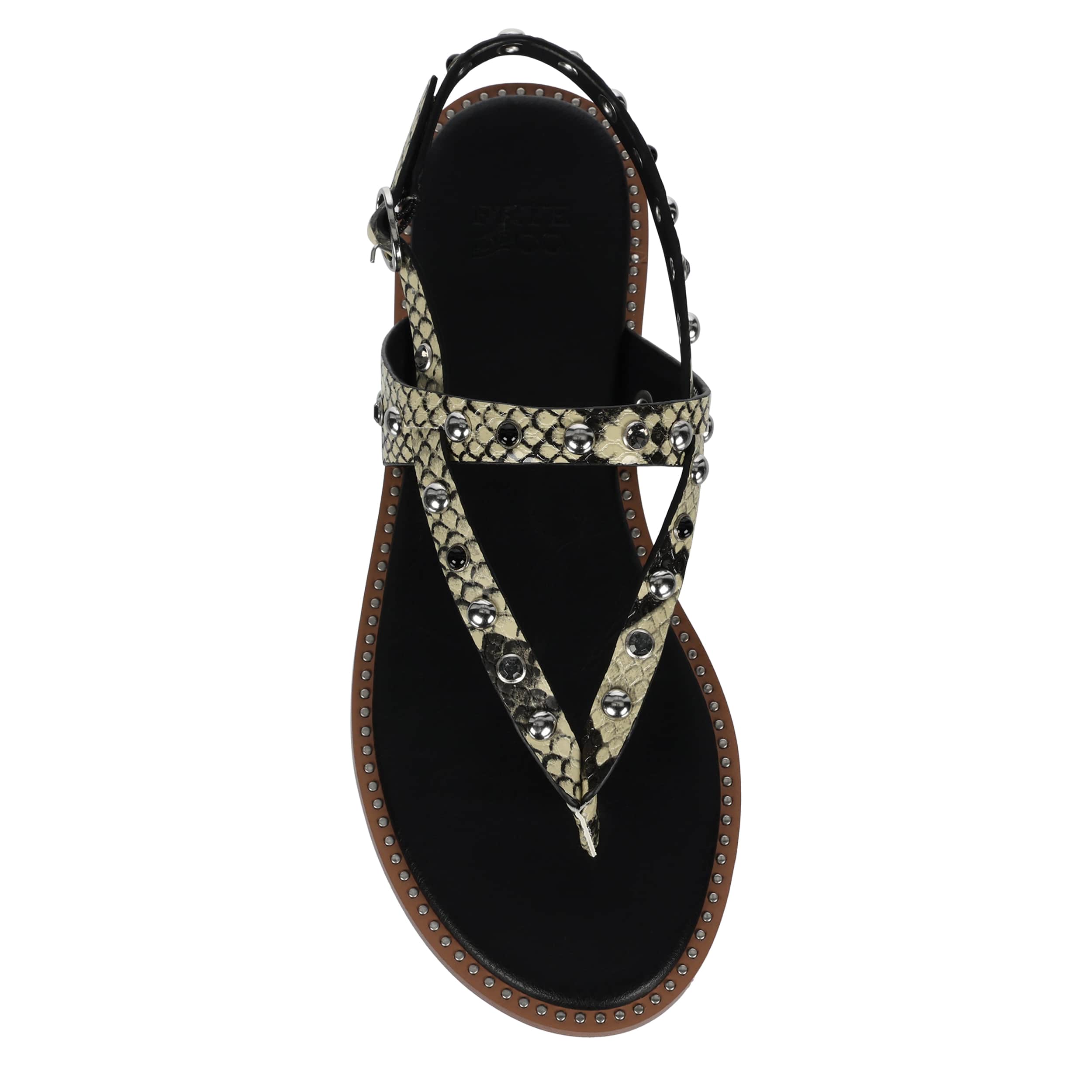 FRYE & CO-WOMENS BUCKY STUDDED THONG SANDAL-SNAKE & 