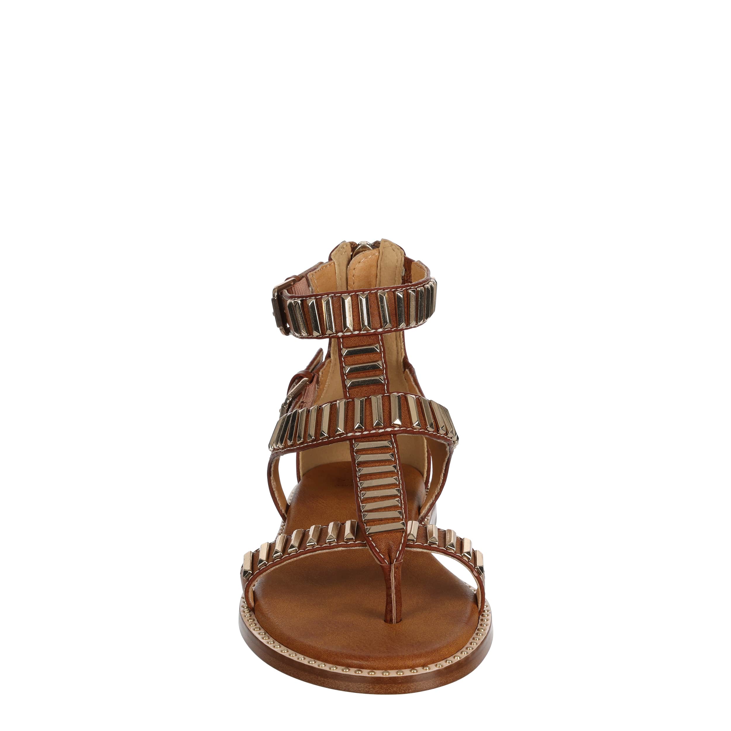 FRYE & CO-WOMENS BUCKY T-STRAP GLADIATOR SANDAL-DARK TAN & 