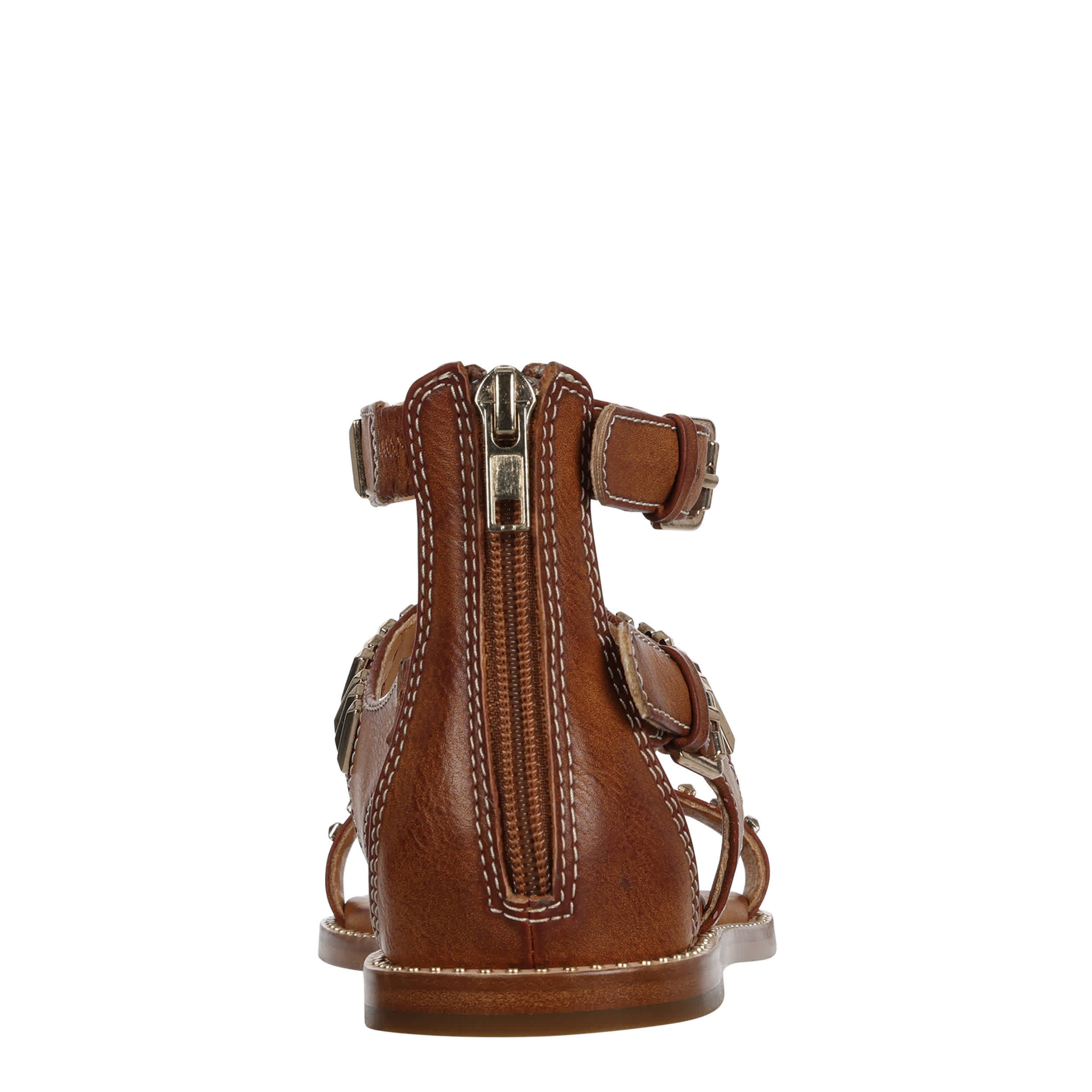 FRYE & CO-WOMENS BUCKY T-STRAP GLADIATOR SANDAL-DARK TAN & 