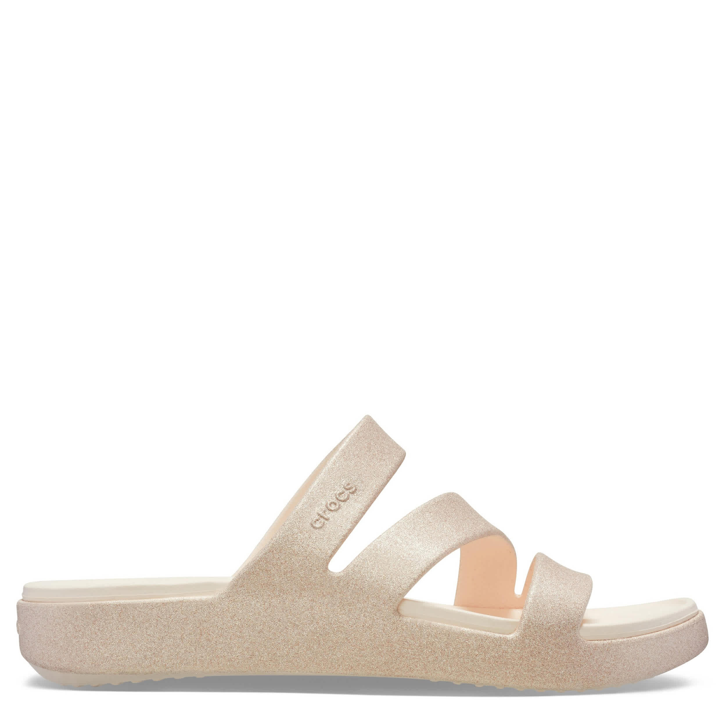 CROCS-WOMENS GETAWAY GLIMMER STRAPPY SANDAL-PEACH & 
