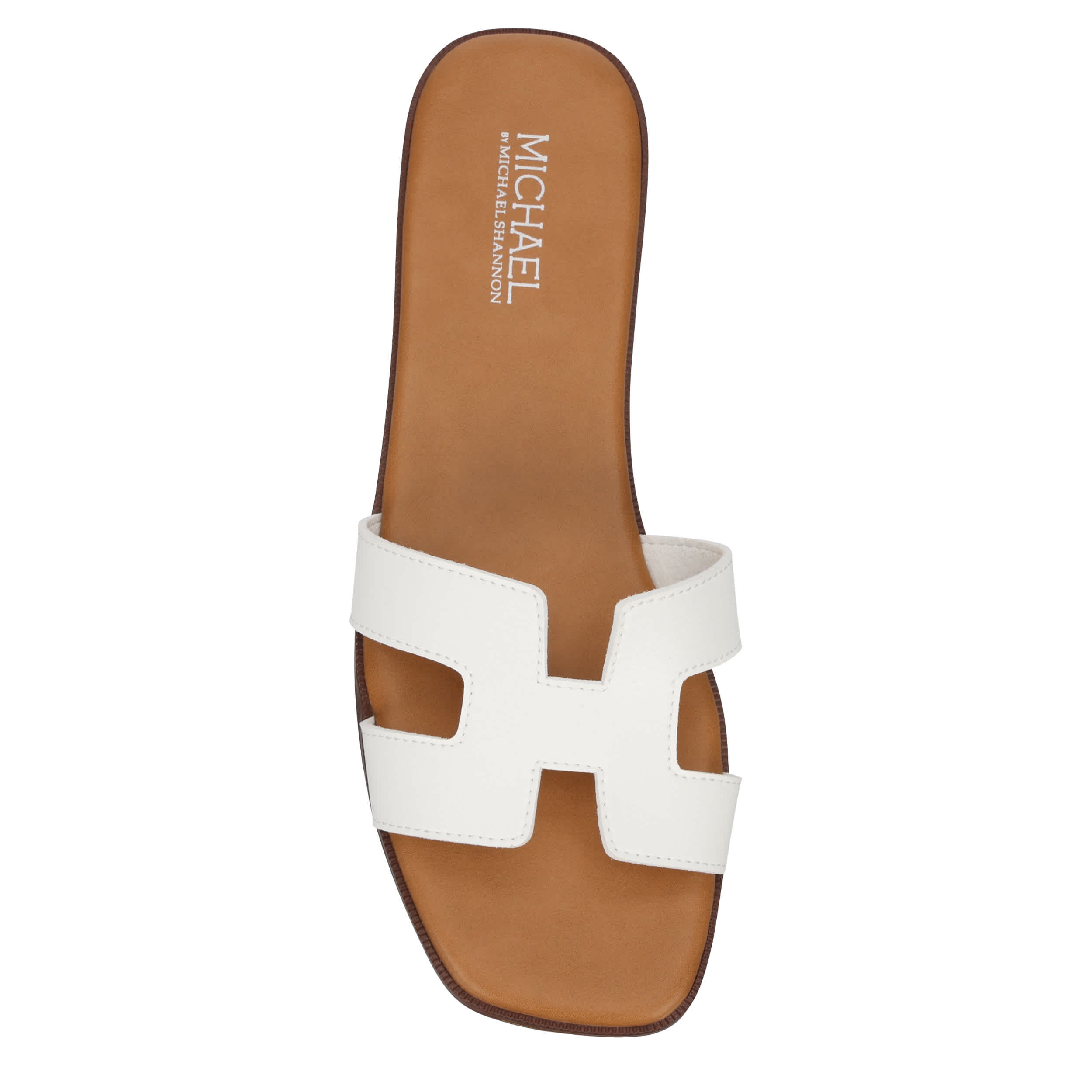 MICHAEL BY MICHAEL SHANNON-WOMENS AYDEN SLIDE SANDAL-WHITE & 
