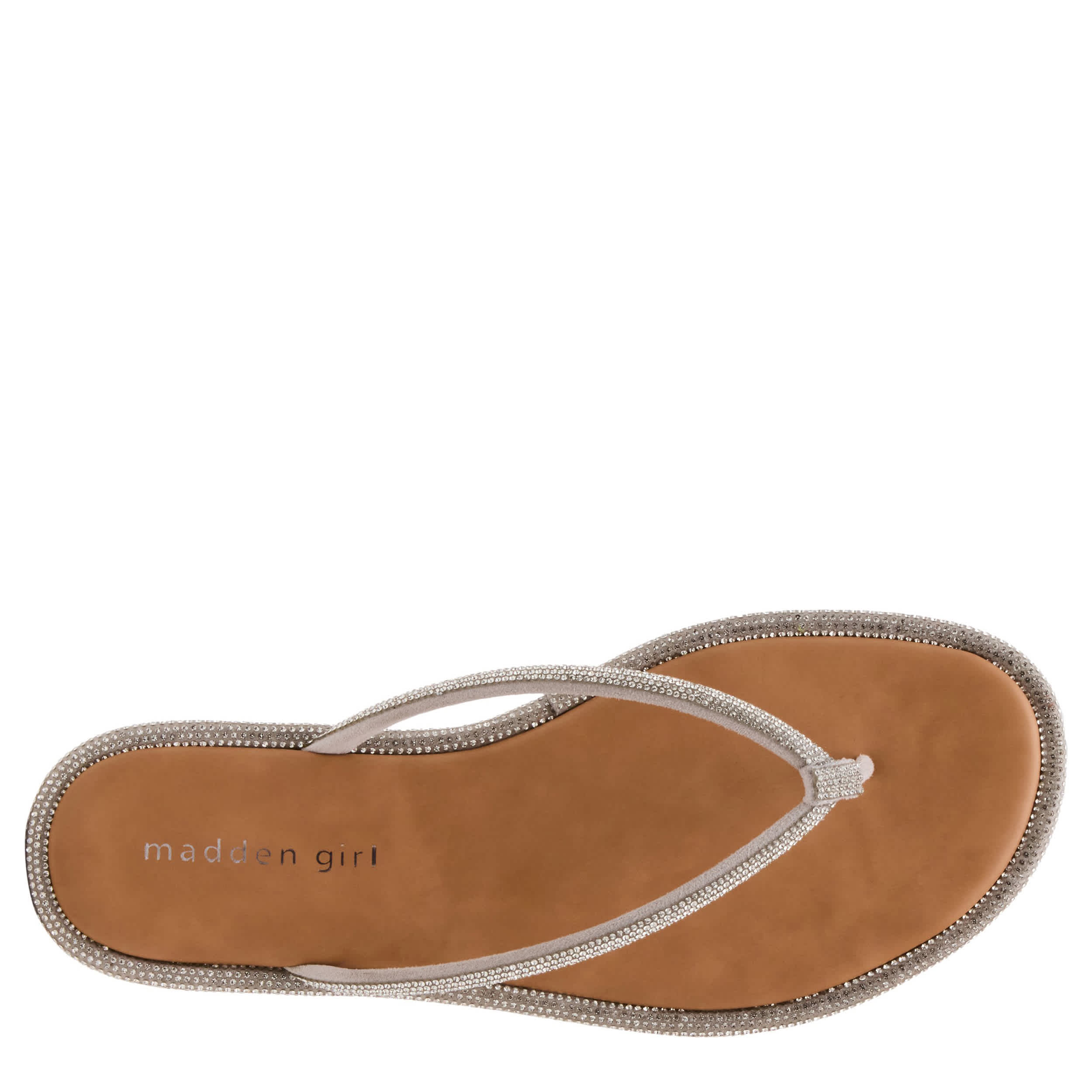 MADDEN GIRL-WOMENS AALIYAH THONG SANDAL-SILVER & 