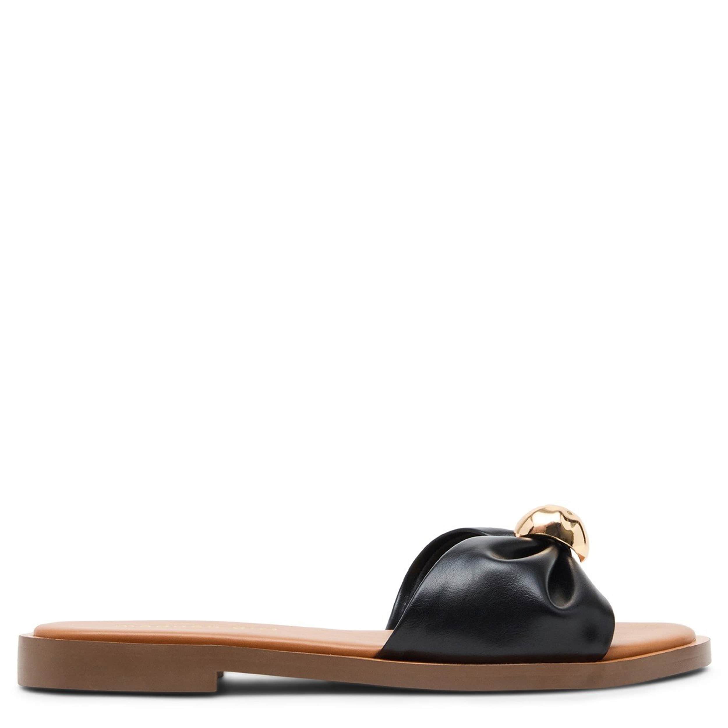 MADDEN GIRL-WOMENS SUNSET SANDAL-BLACK & 