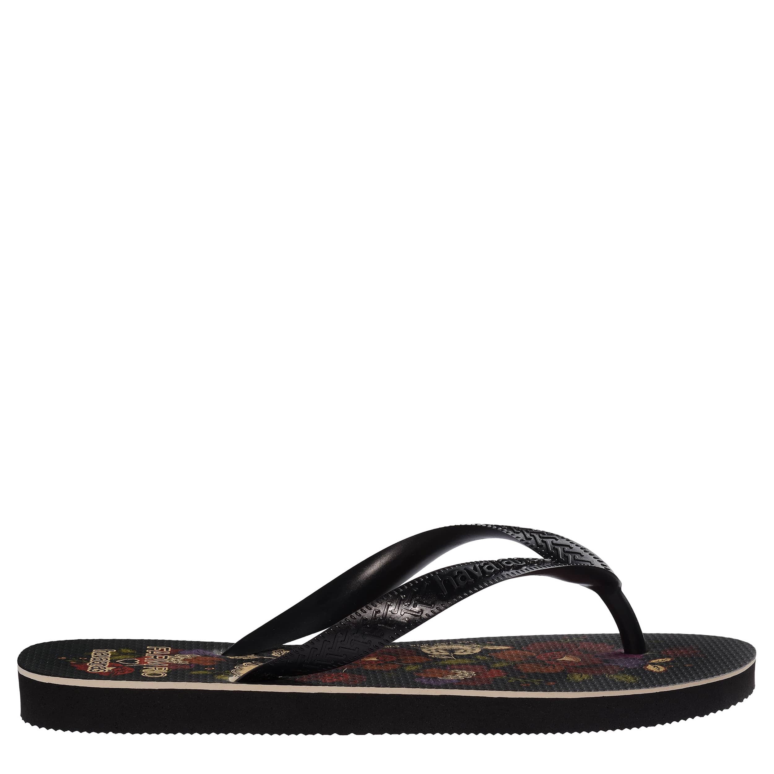 HAVAIANAS-WOMENS FARM RIO FLIP FLOPS-BLACK & MULTICOLOR