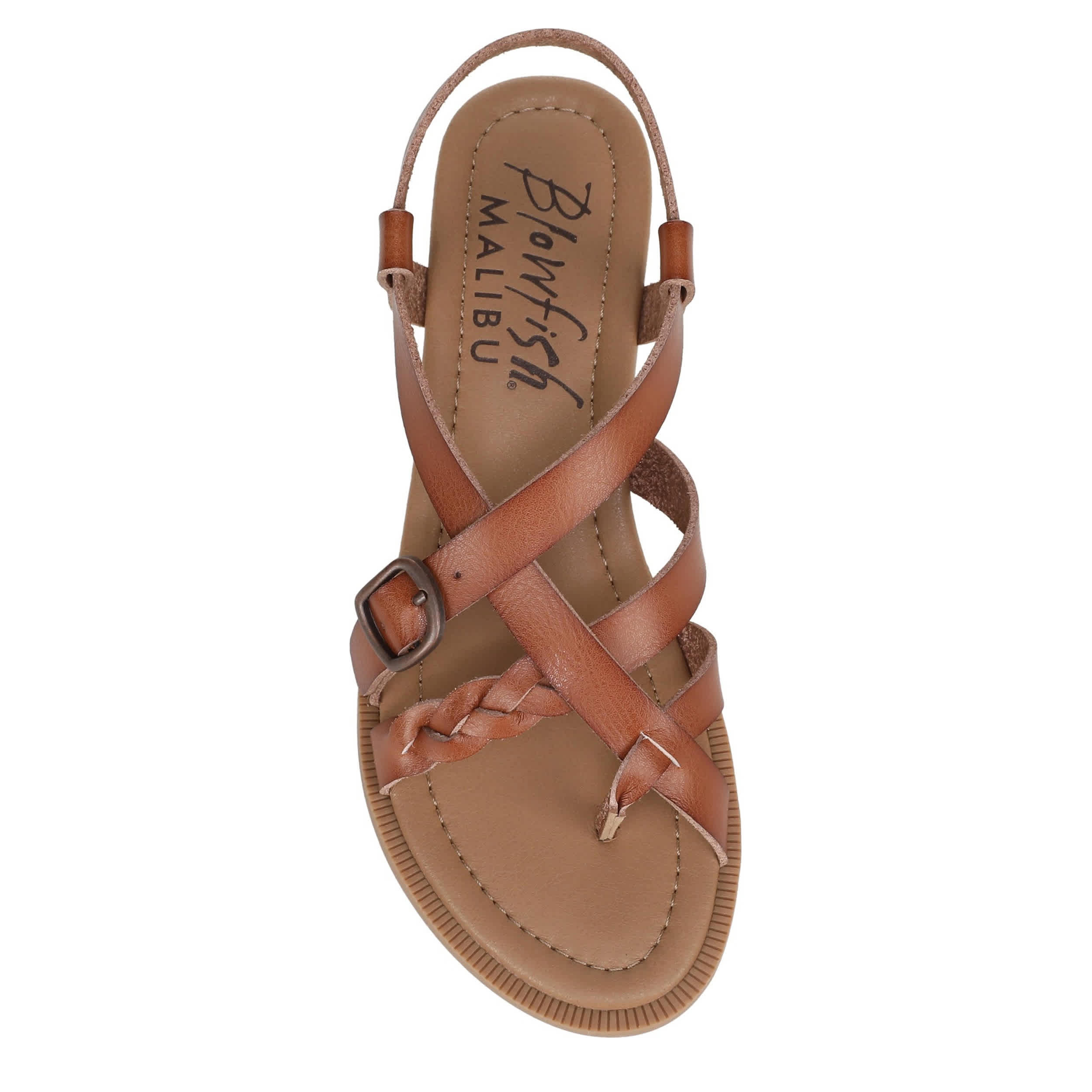 BLOWFISH MALIBU-WOMENS APRIL WEDGE SANDAL-TAN & 