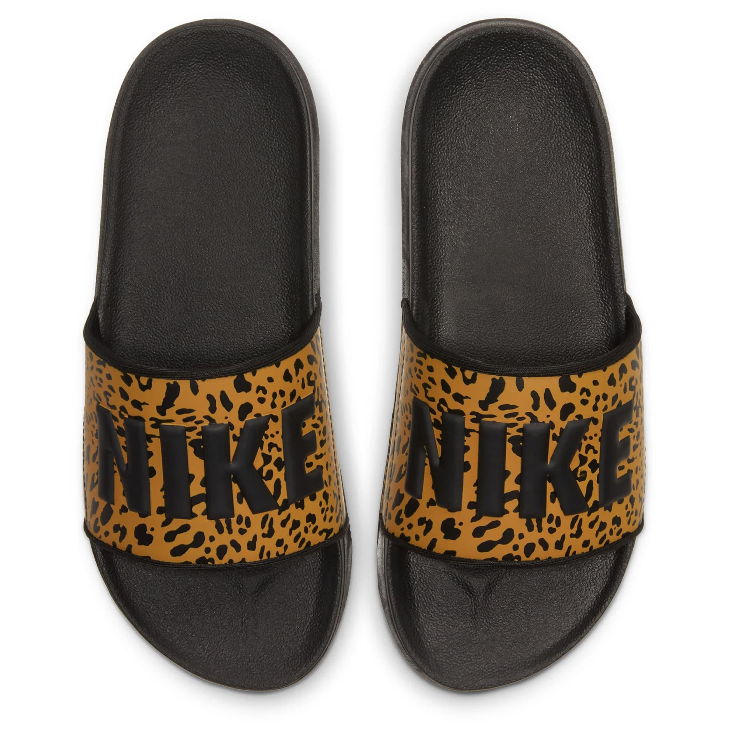 NIKE-WOMENS OFF COURT SLIDE SANDAL-LEOPARD & 