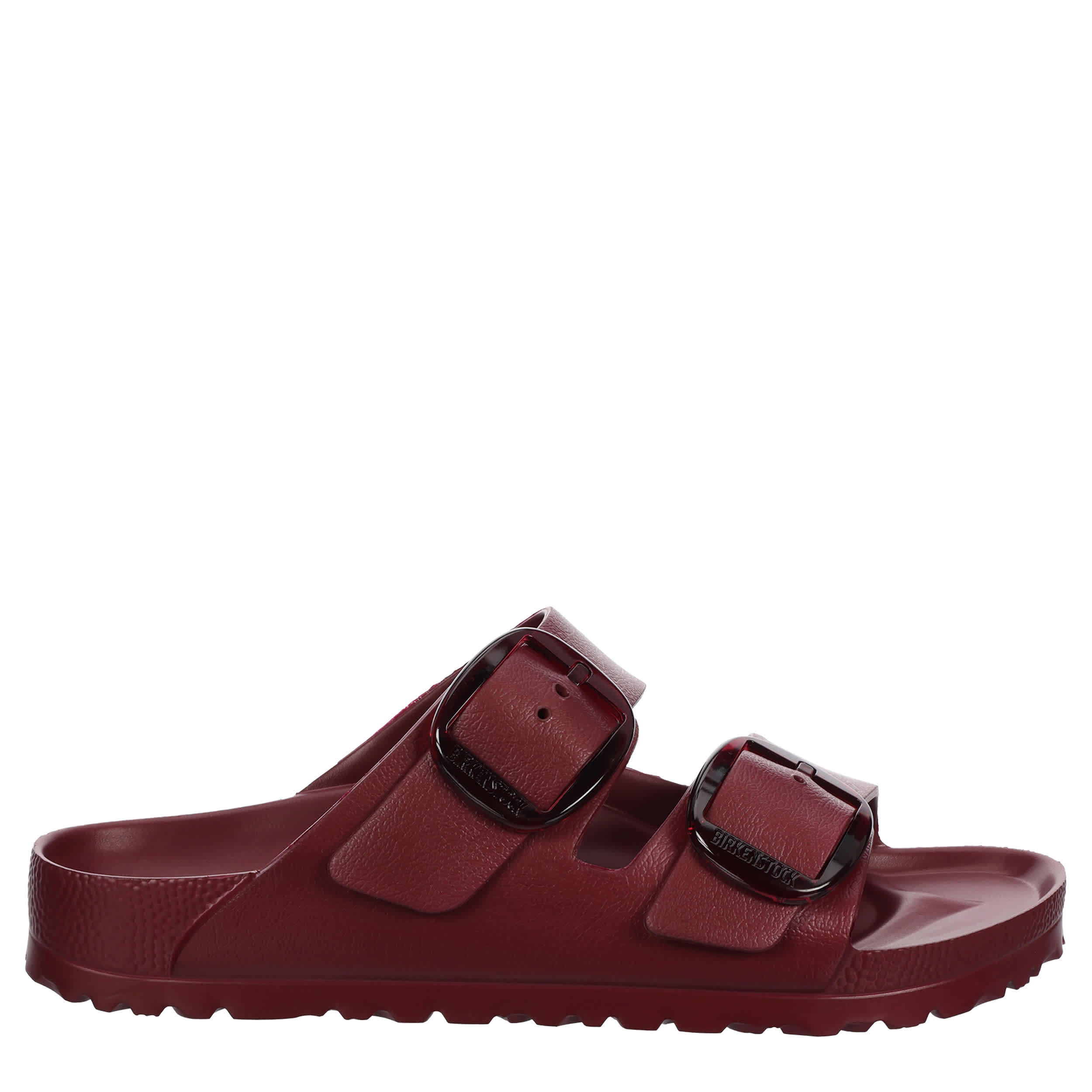 BIRKENSTOCK-WOMENS ARIZONA ESSENTIALS BIG BUCKLE SLIDE SANDAL-WINE & 