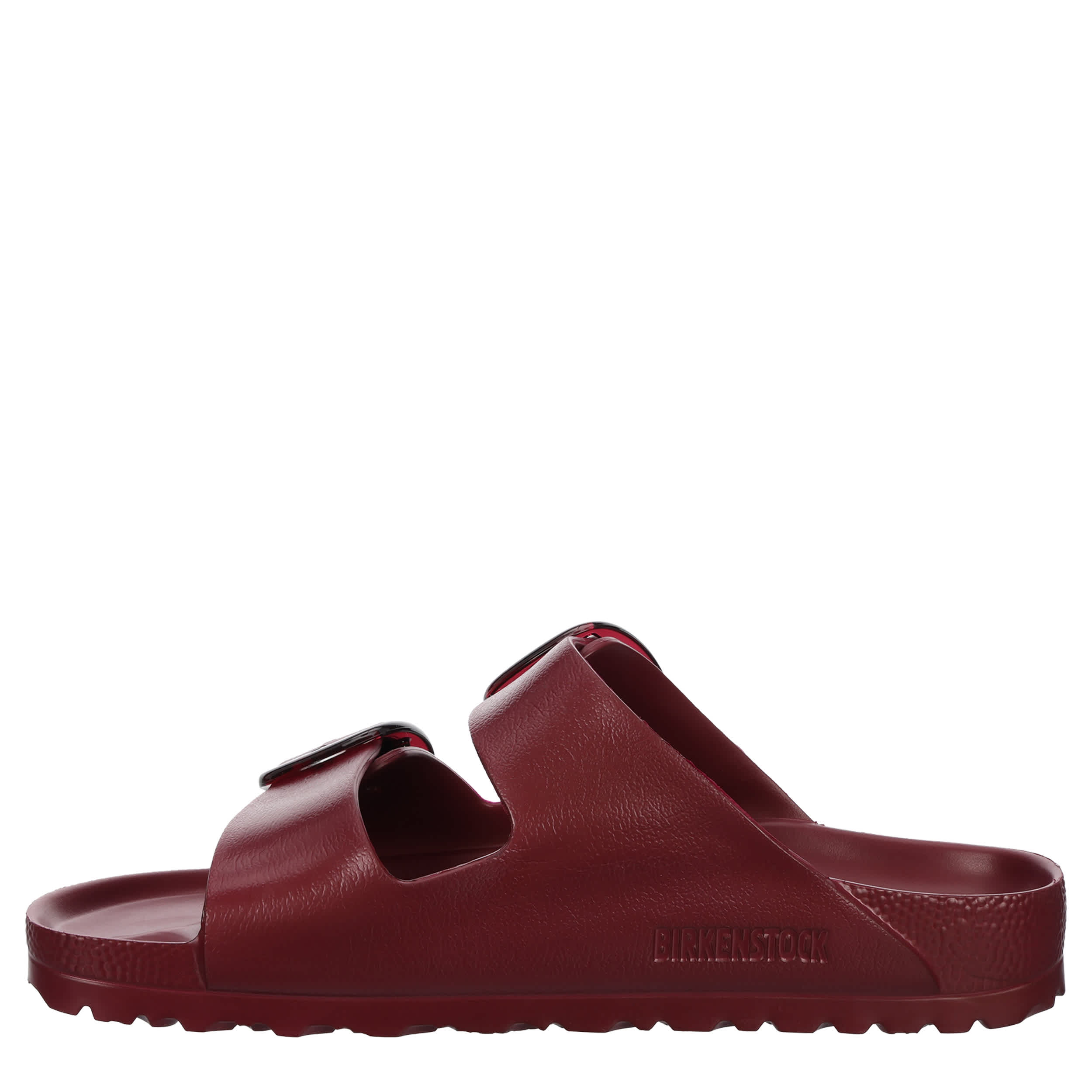 BIRKENSTOCK-WOMENS ARIZONA ESSENTIALS BIG BUCKLE SLIDE SANDAL-WINE & 