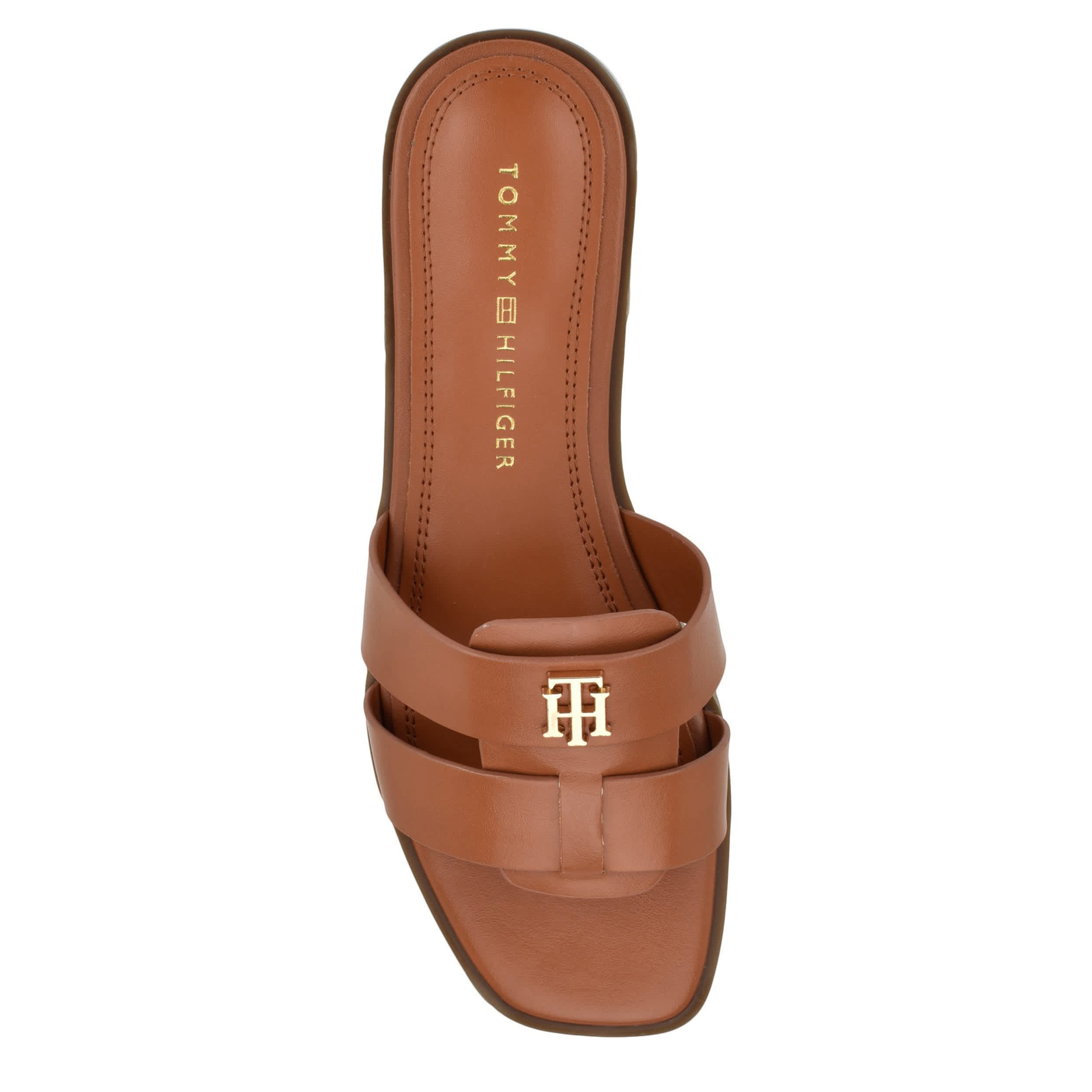 TOMMY HILFIGER-WOMENS PIXEE SLIDE SANDAL-TAN & 