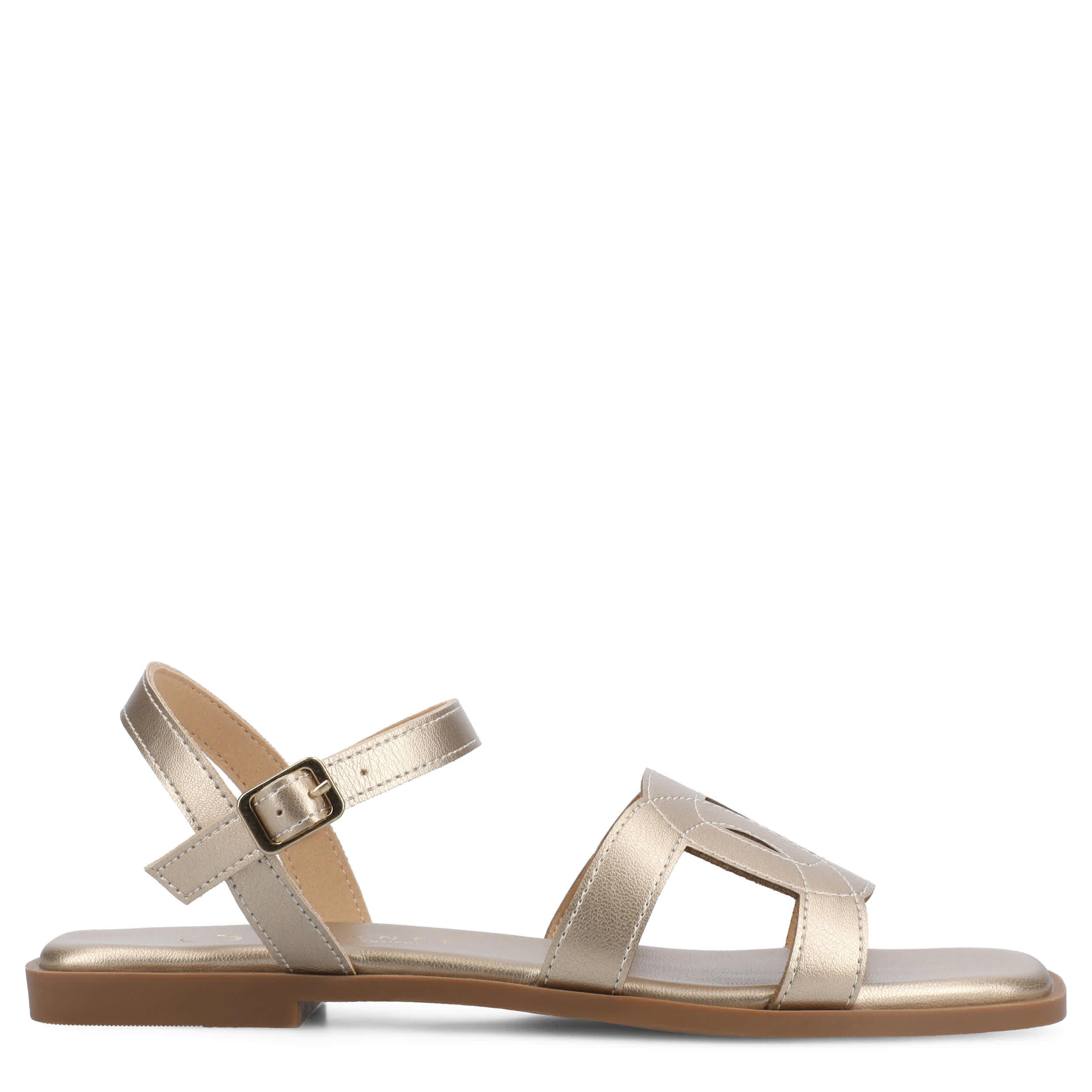 JOURNEE COLLECTION-WOMENS BRIDEY FLAT SANDAL-GOLD & 