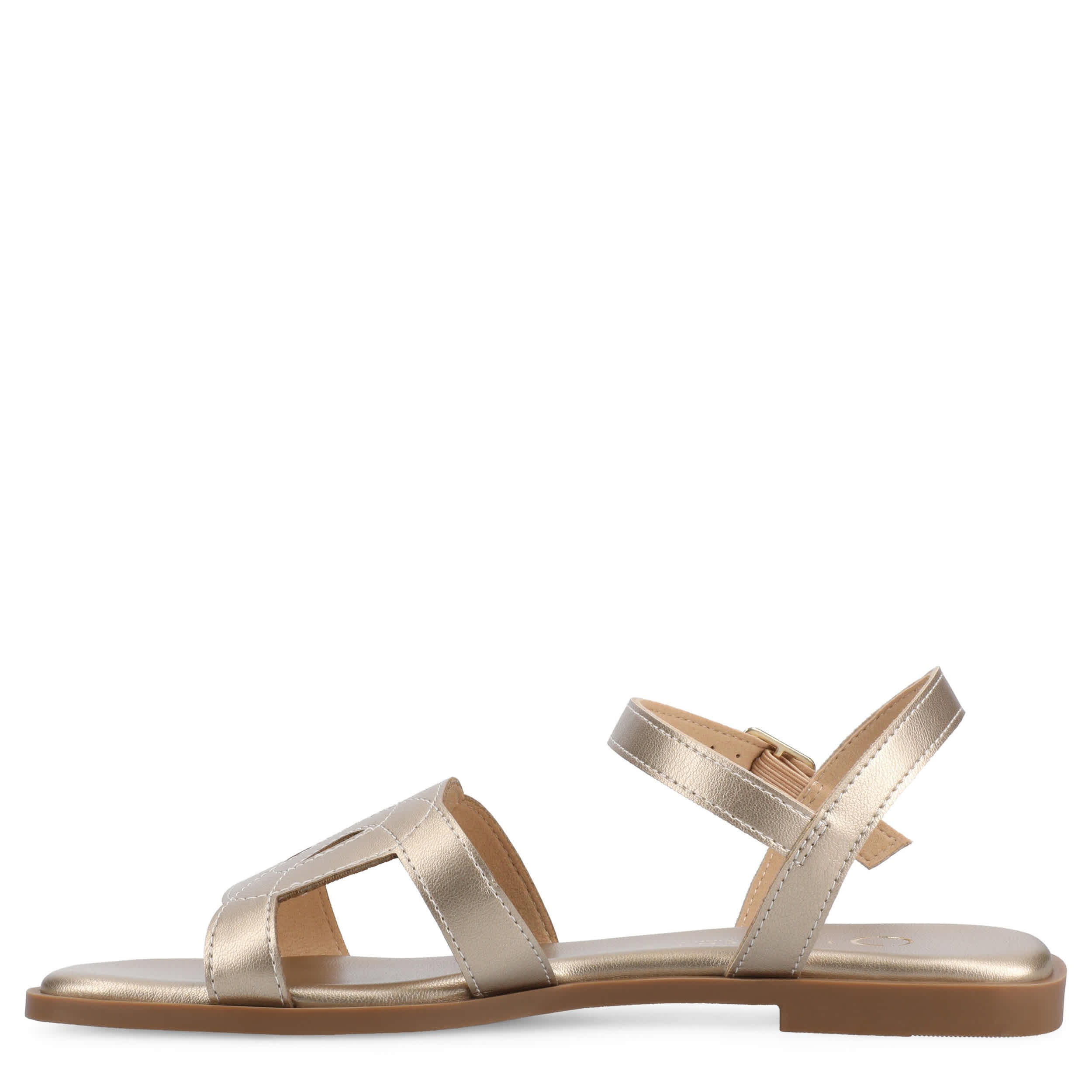JOURNEE COLLECTION-WOMENS BRIDEY FLAT SANDAL-GOLD & 