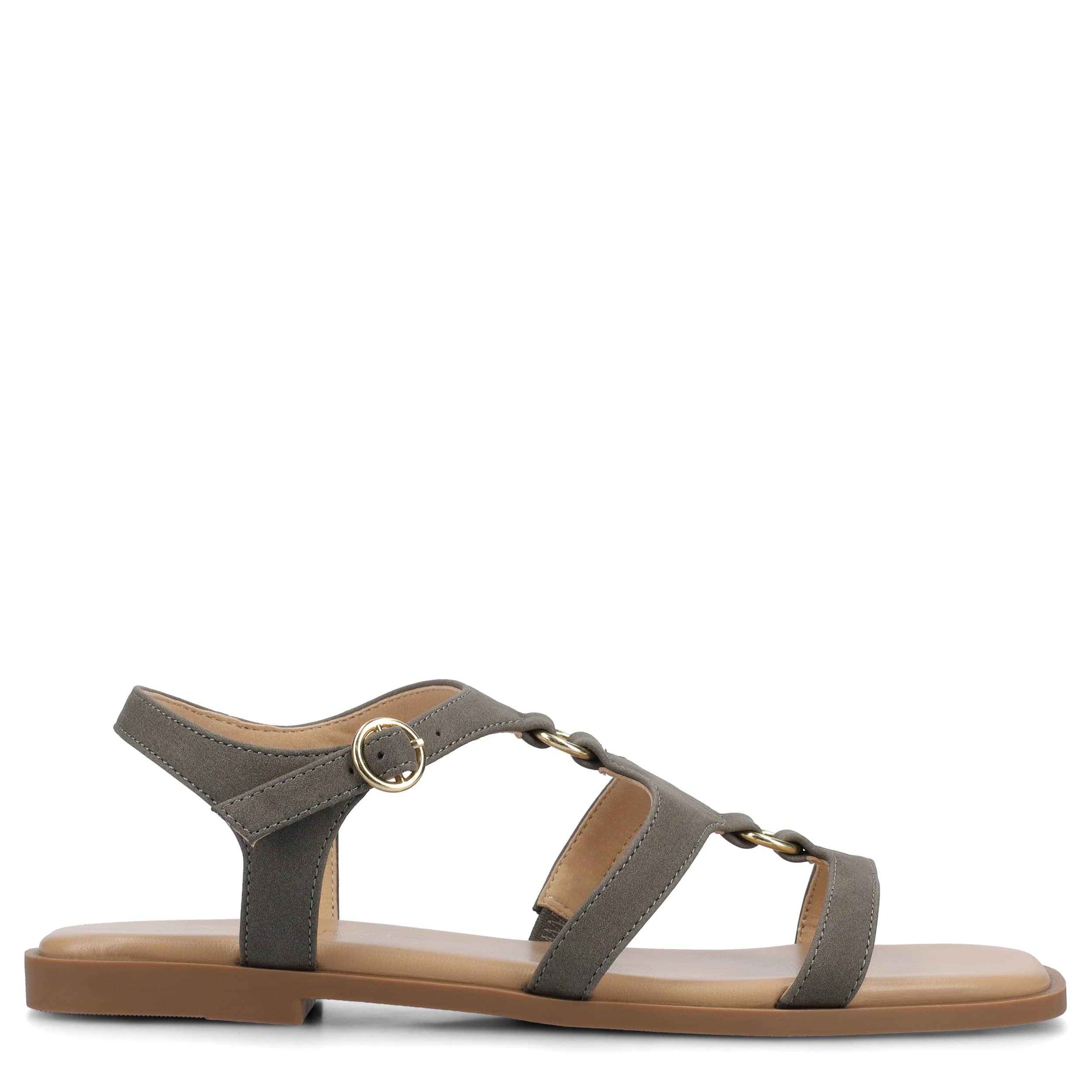 JOURNEE COLLECTION-WOMENS BRILEY SANDALS-GREY & 