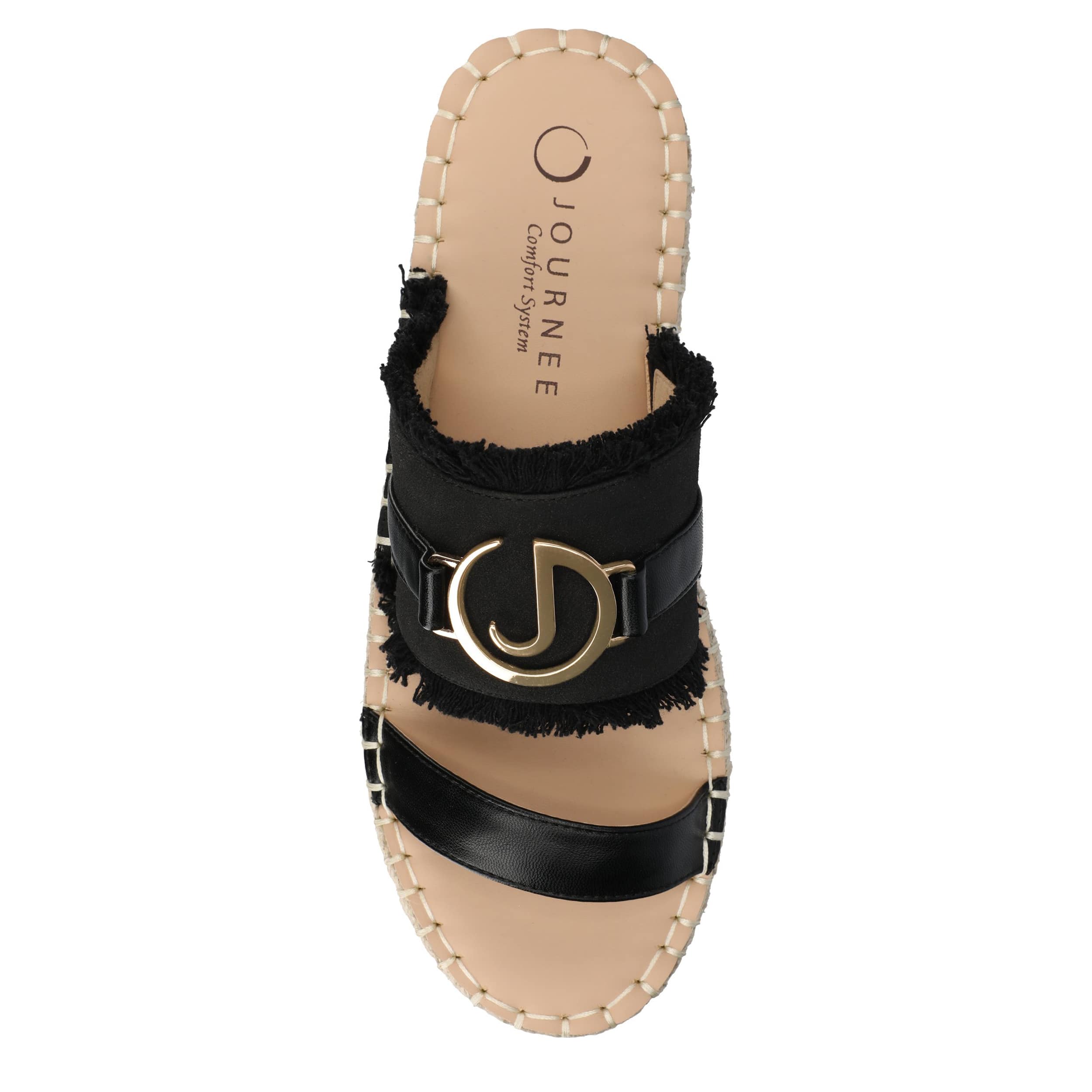 JOURNEE COLLECTION-WOMENS KEELEE SANDALS-BLACK & 