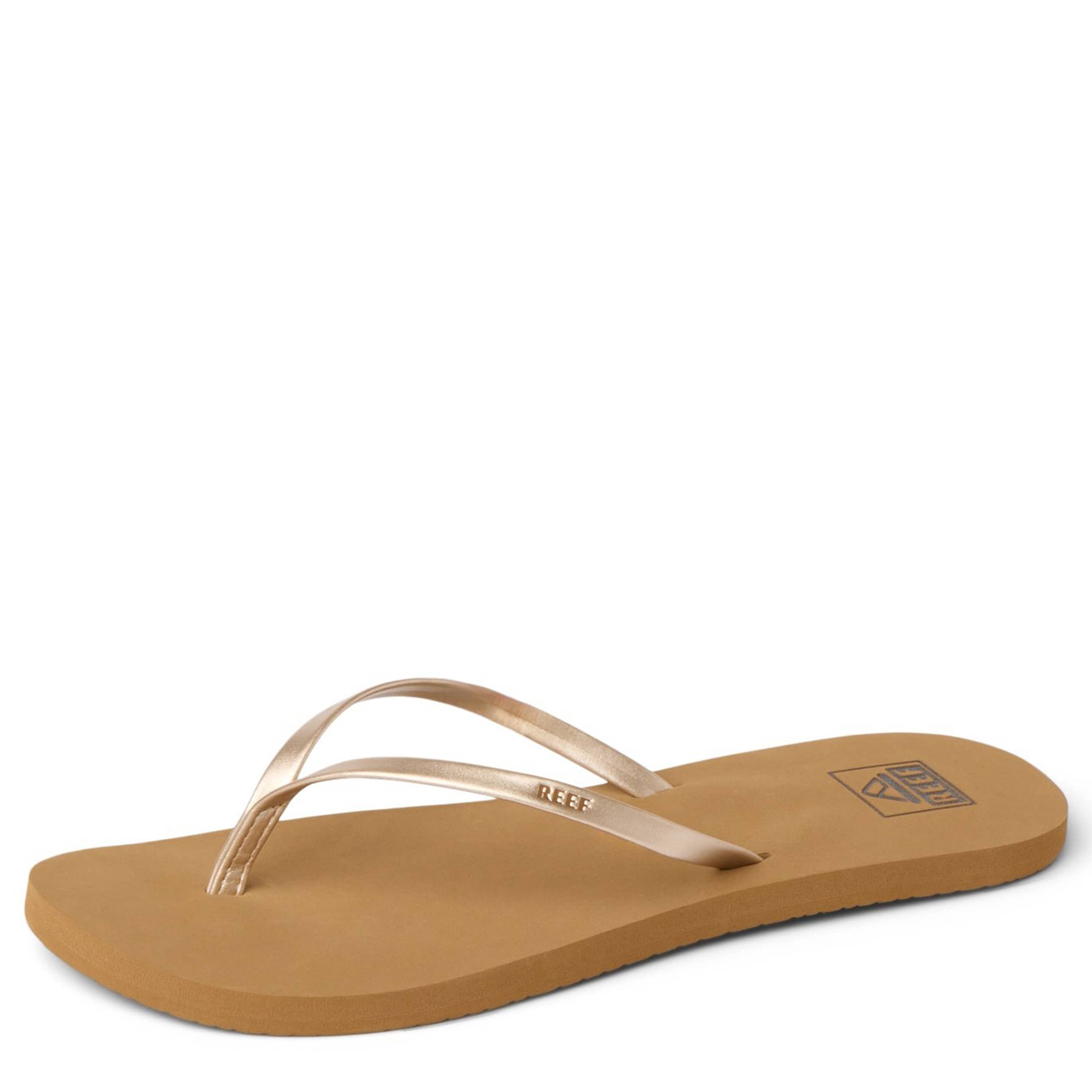 REEF-WOMENS BLISS NIGHTS FLIP FLOP SANDAL-TAN & CHAMPAGNE