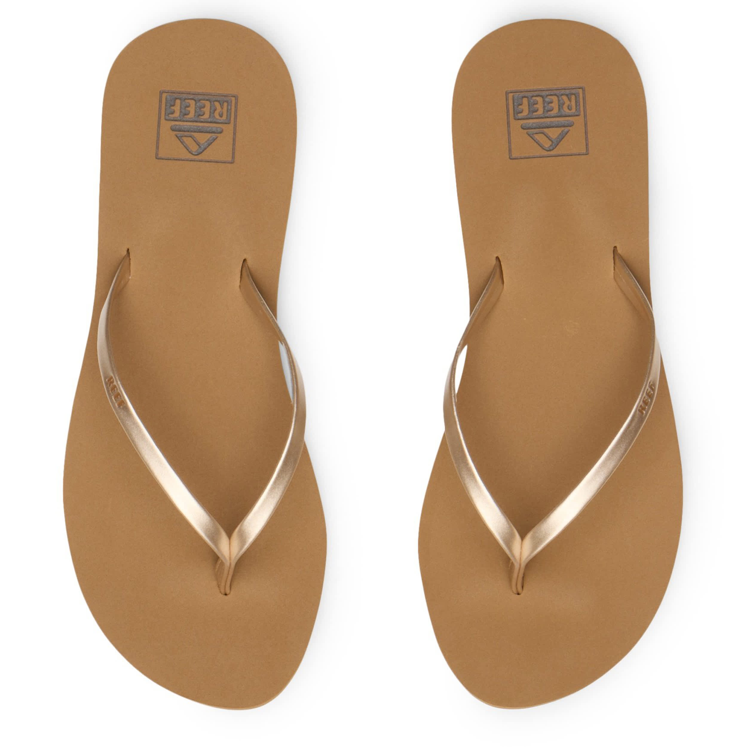 REEF-WOMENS BLISS NIGHTS FLIP FLOP SANDAL-TAN & CHAMPAGNE