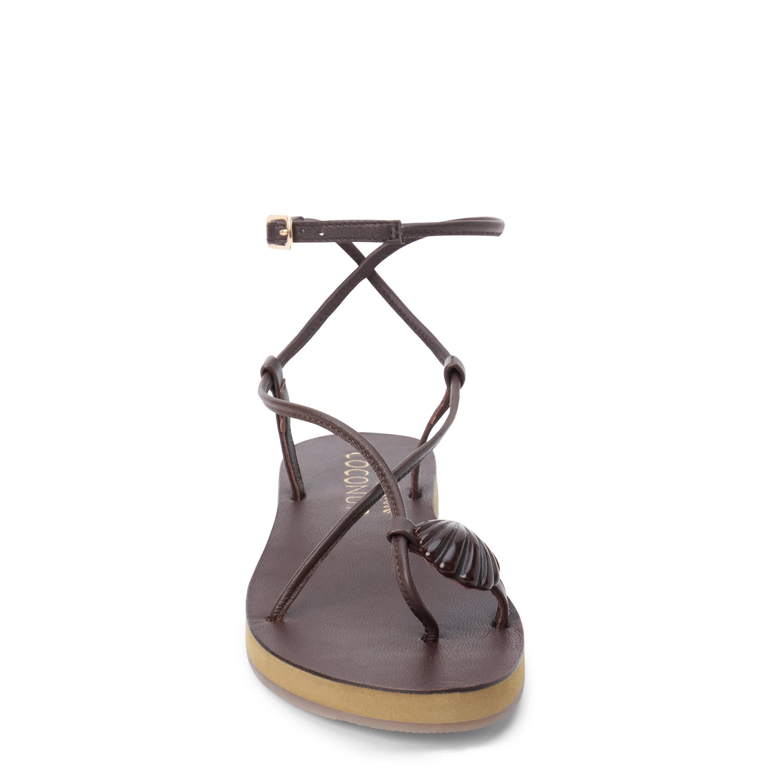 COCONUTS-WOMENS CASSIAN ANKLE WRAP SANDAL-CHOCOLATE & 