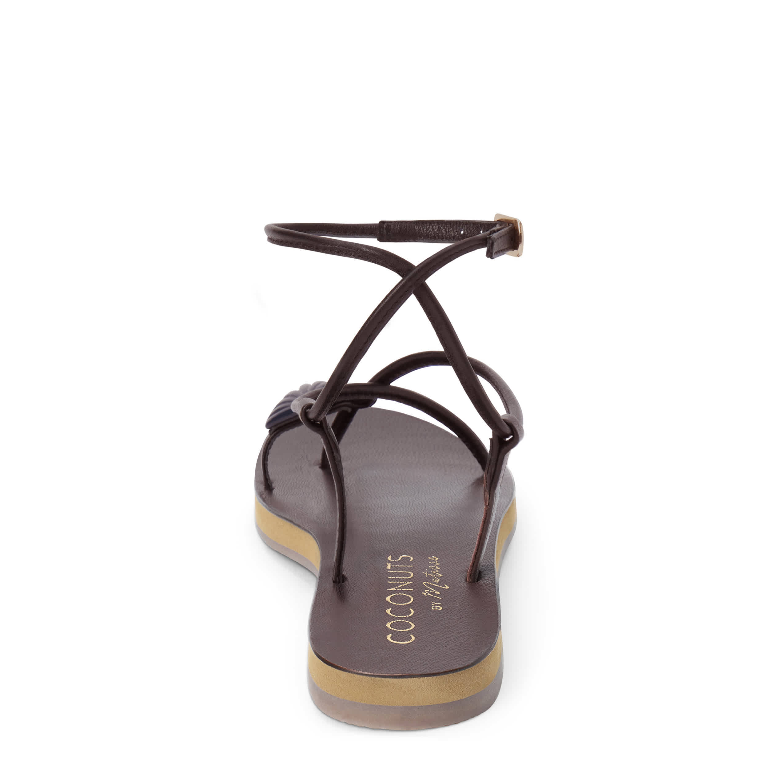 COCONUTS-WOMENS CASSIAN ANKLE WRAP SANDAL-CHOCOLATE & 