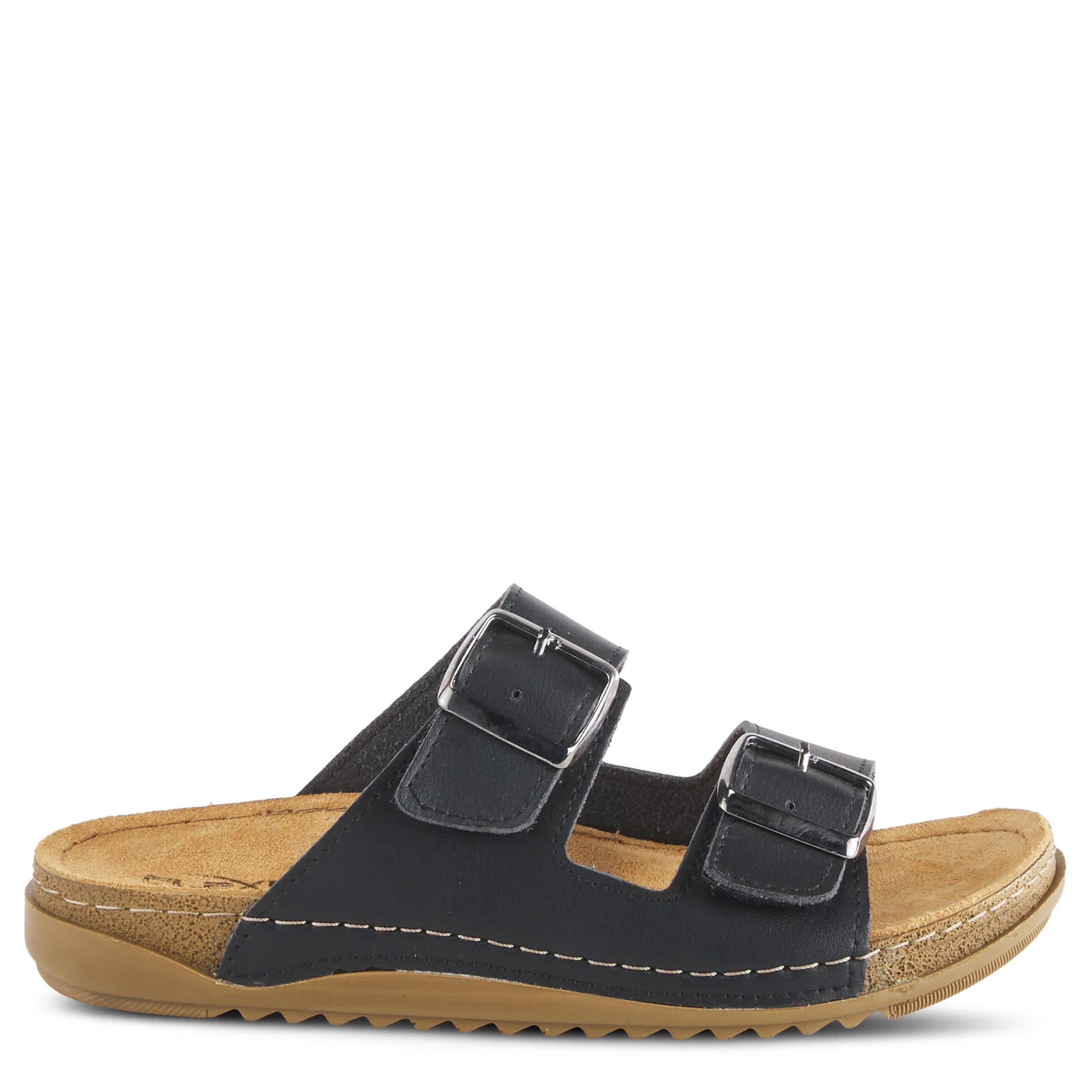 Flexus-WOMENS ABBAS SLIDE SANDAL-BLACK & 
