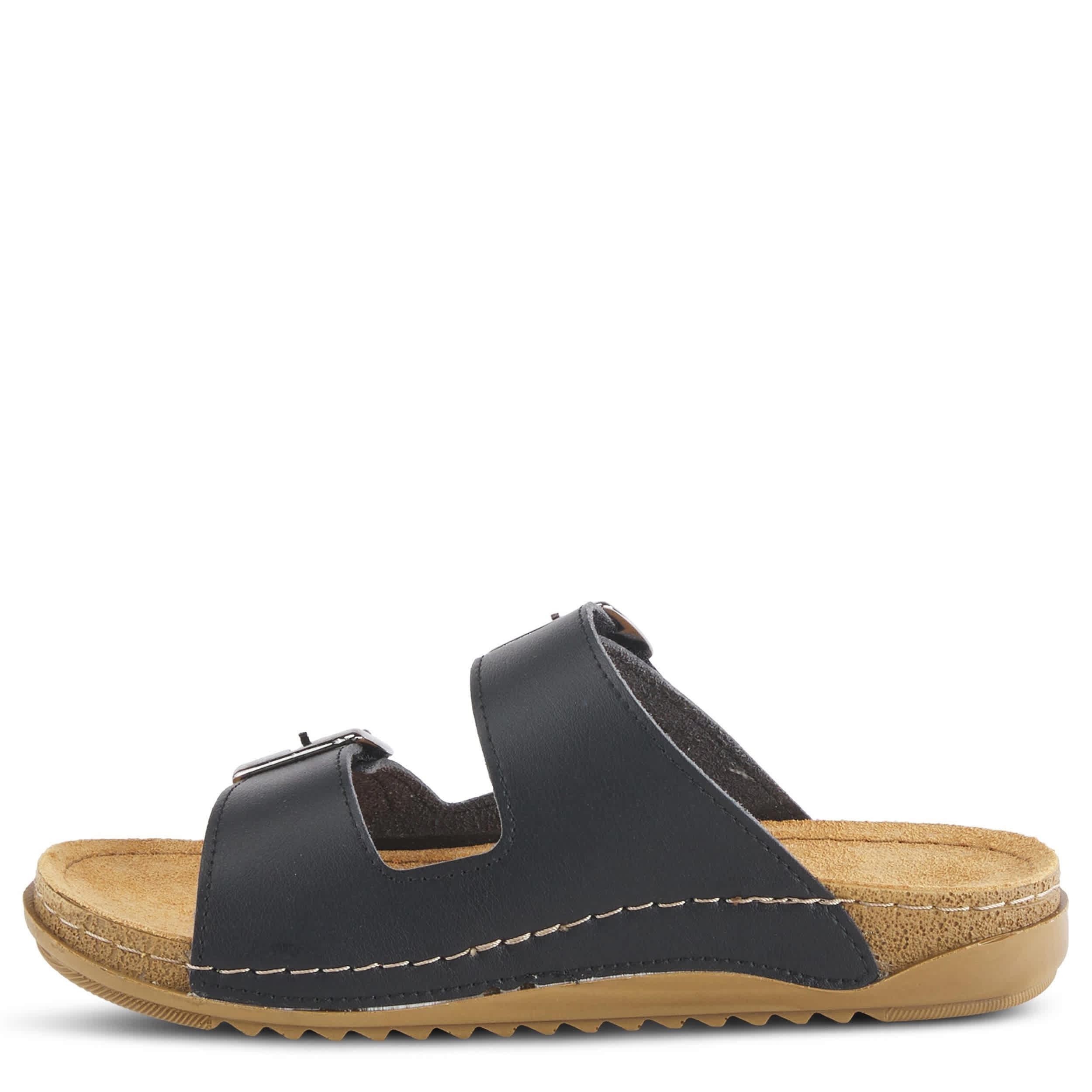 Flexus-WOMENS ABBAS SLIDE SANDAL-BLACK & 
