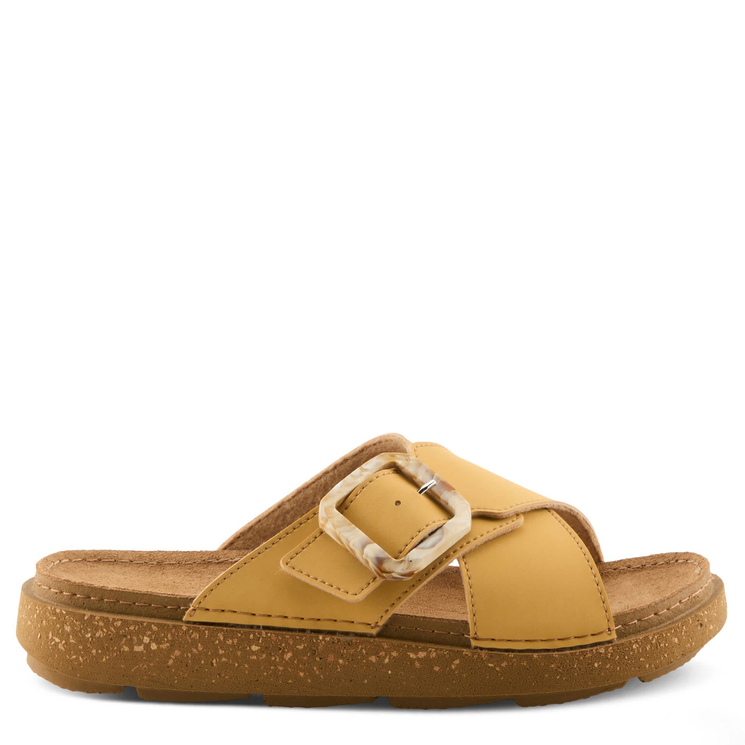Flexus-WOMENS ASPA SLIDE SANDAL-MUSTARD & 