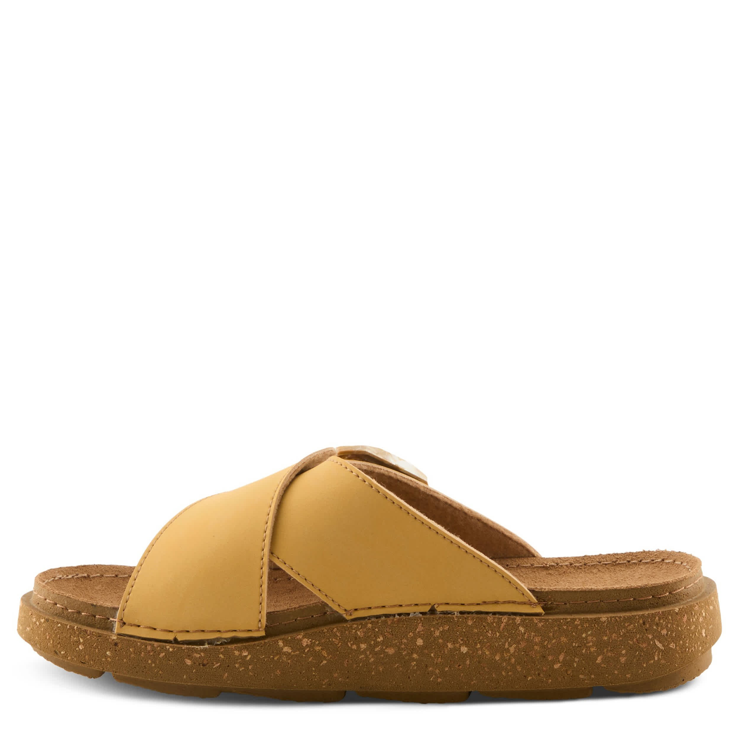 Flexus-WOMENS ASPA SLIDE SANDAL-MUSTARD & 