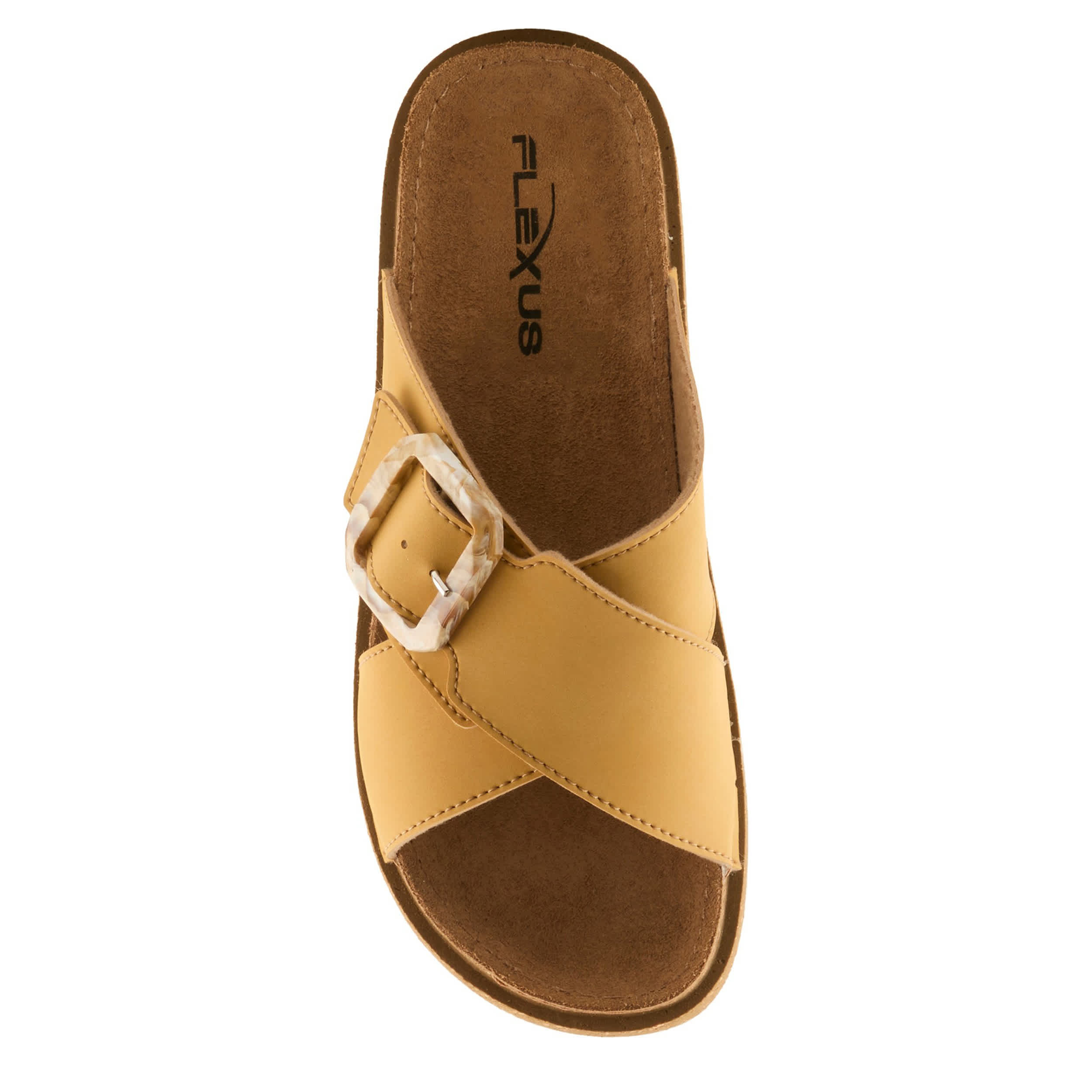 Flexus-WOMENS ASPA SLIDE SANDAL-MUSTARD & 
