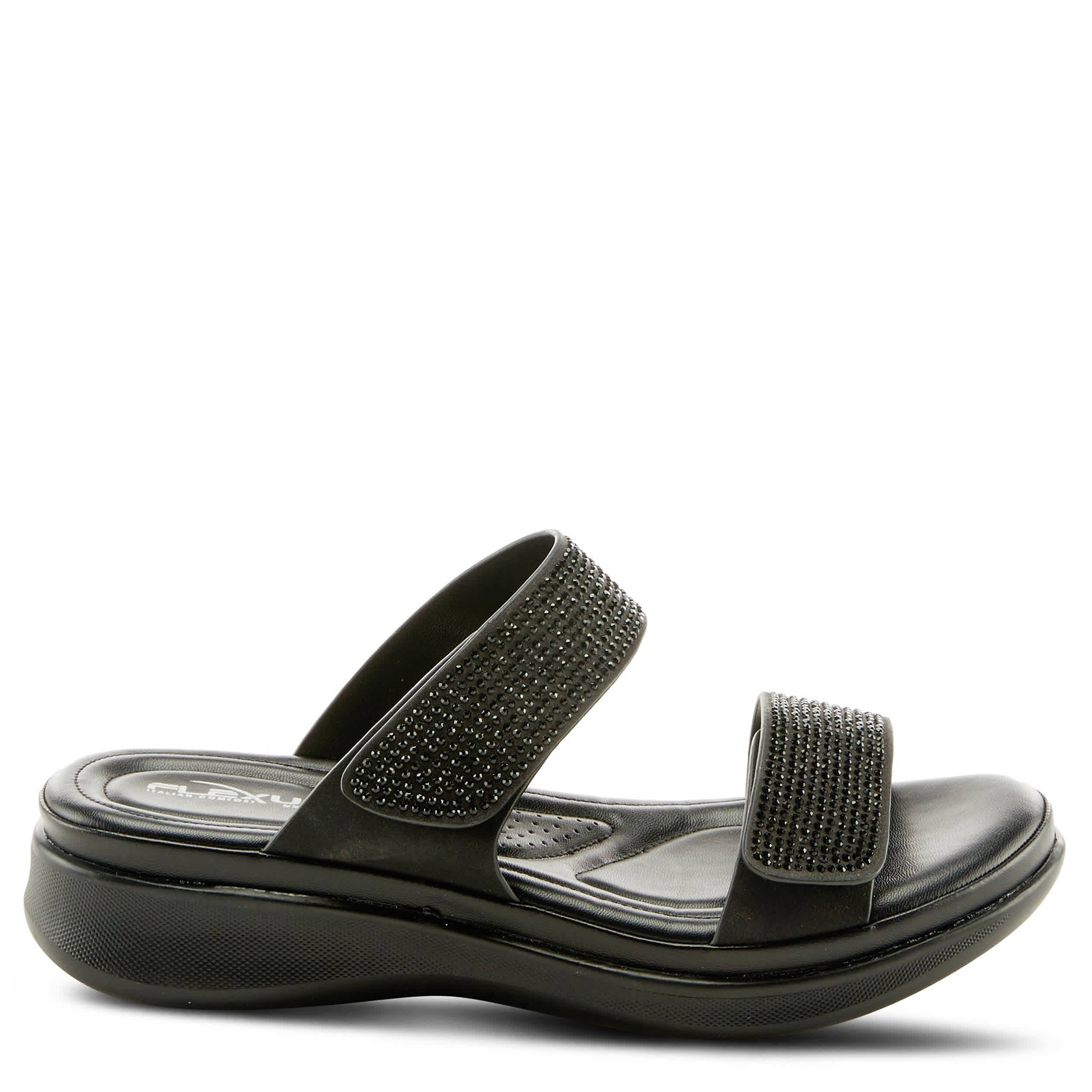 Flexus-WOMENS BLING SLIDE-BLACK & 