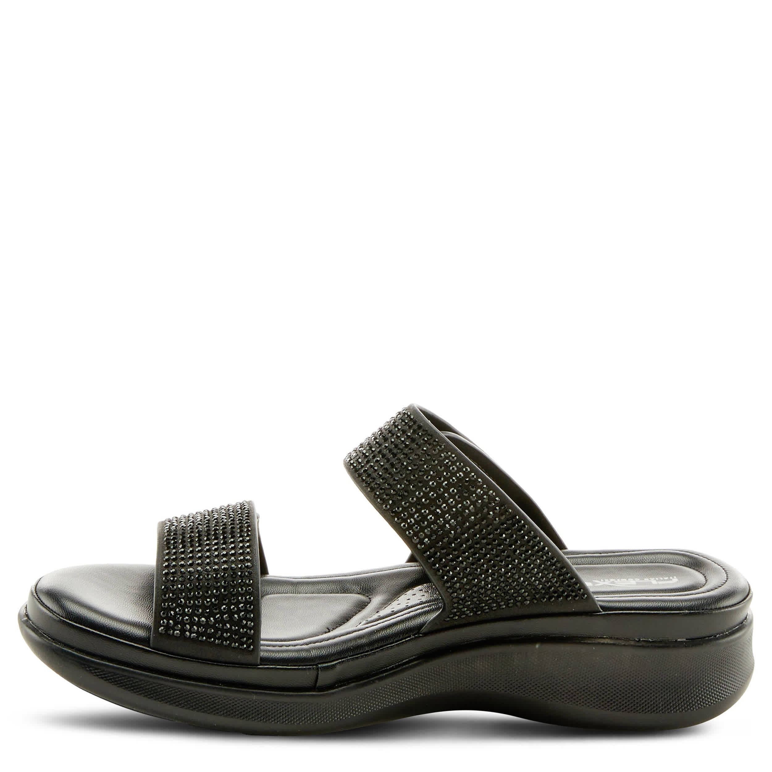 Flexus-WOMENS BLING SLIDE-BLACK & 