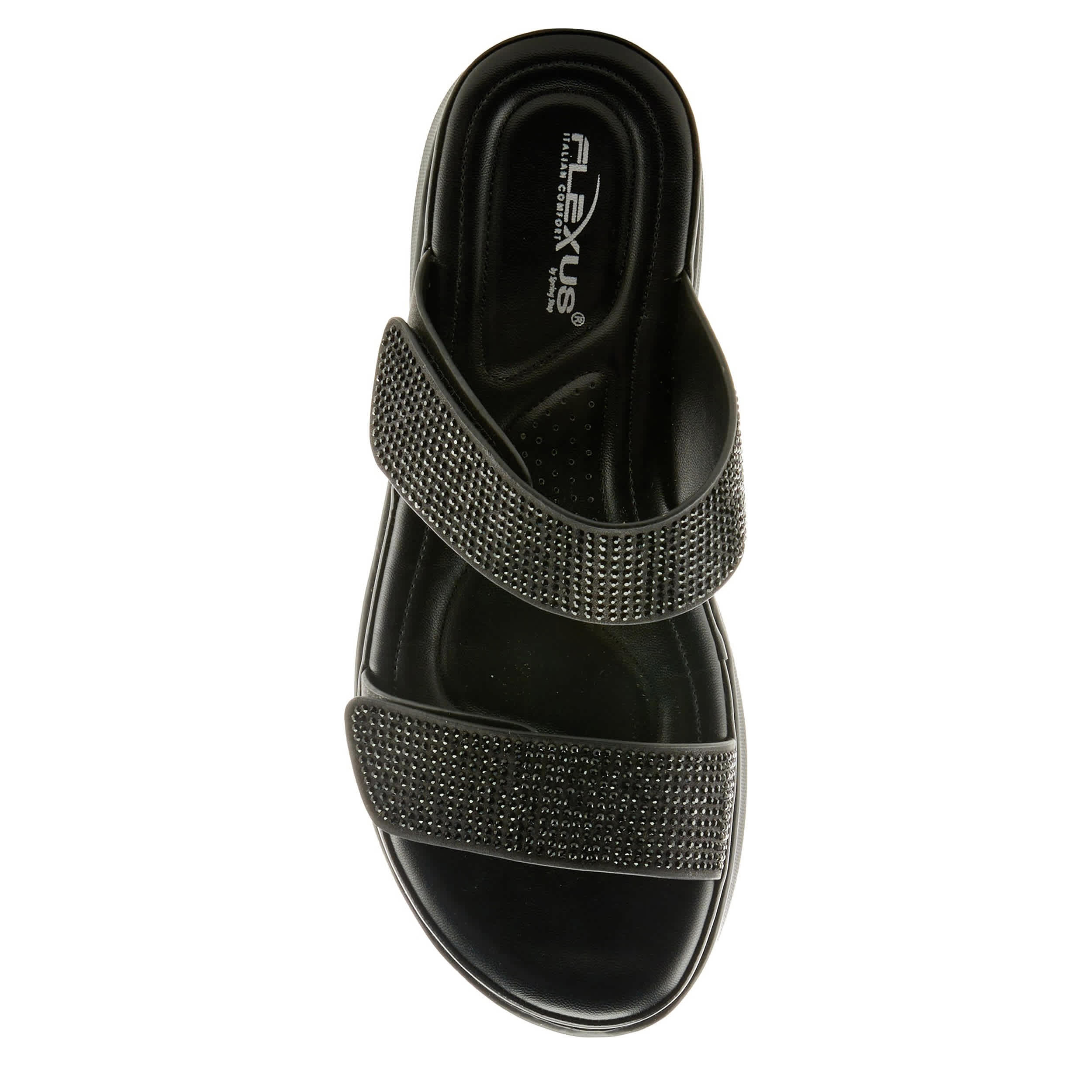 Flexus-WOMENS BLING SLIDE-BLACK & 