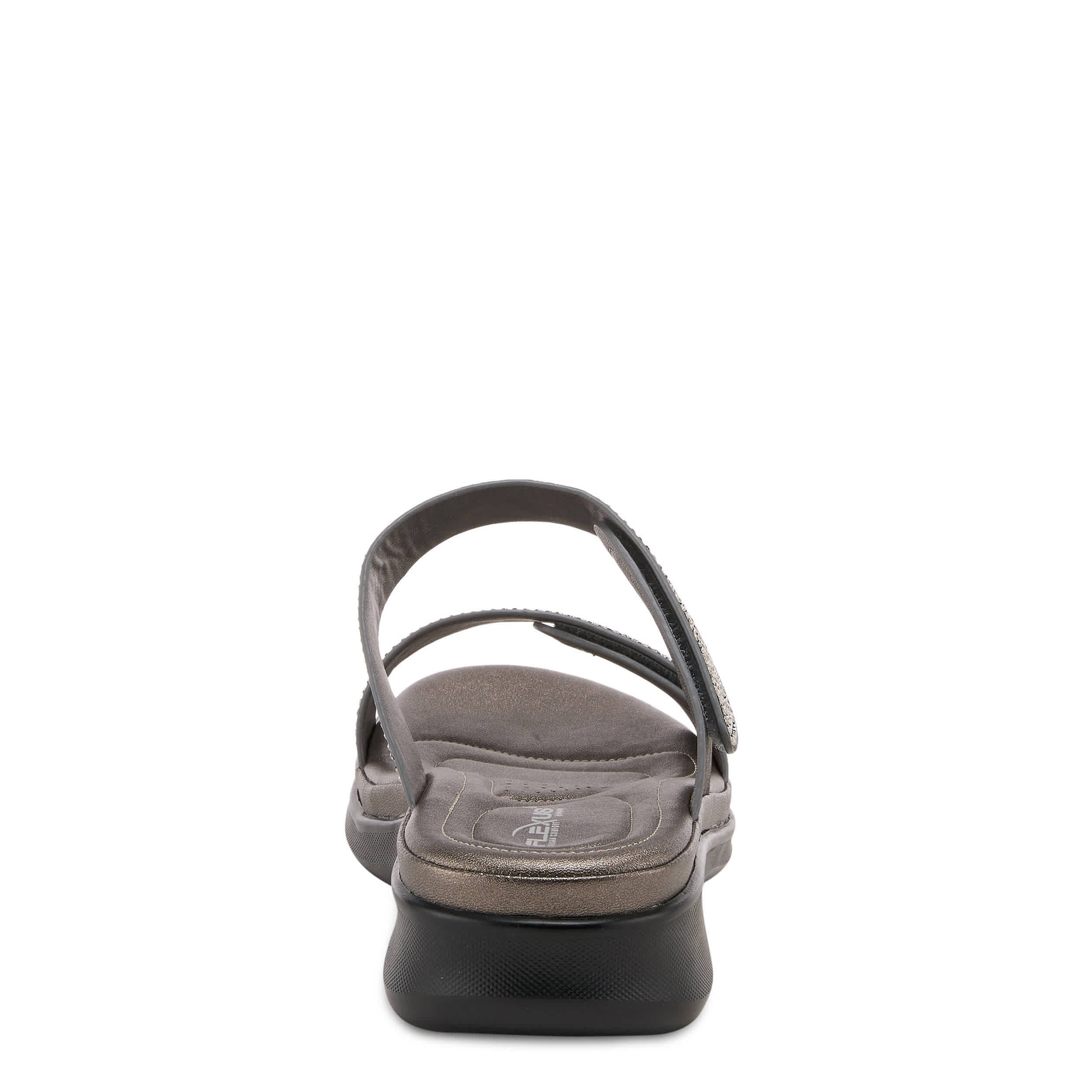 Flexus-WOMENS BLING SLIDE-PEWTER & 