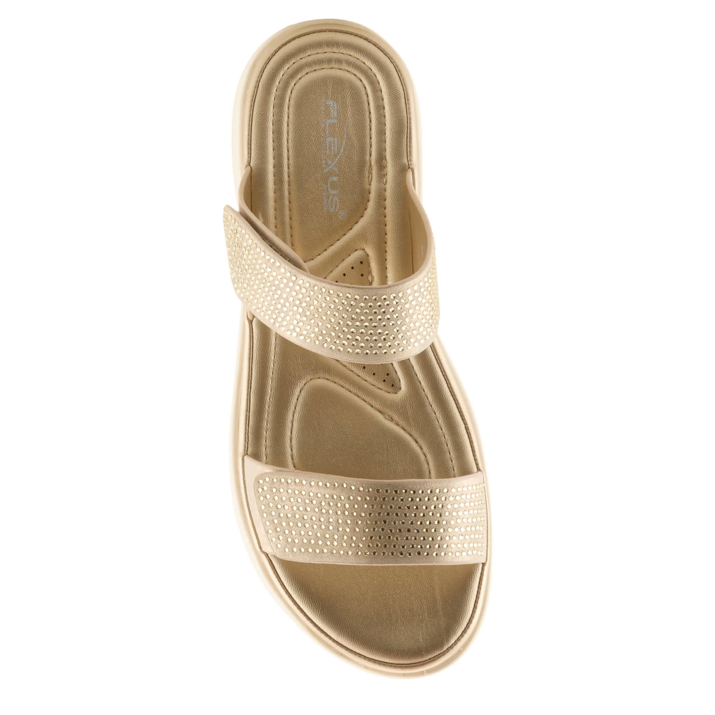 Flexus-WOMENS BLING SLIDE-GOLD & 