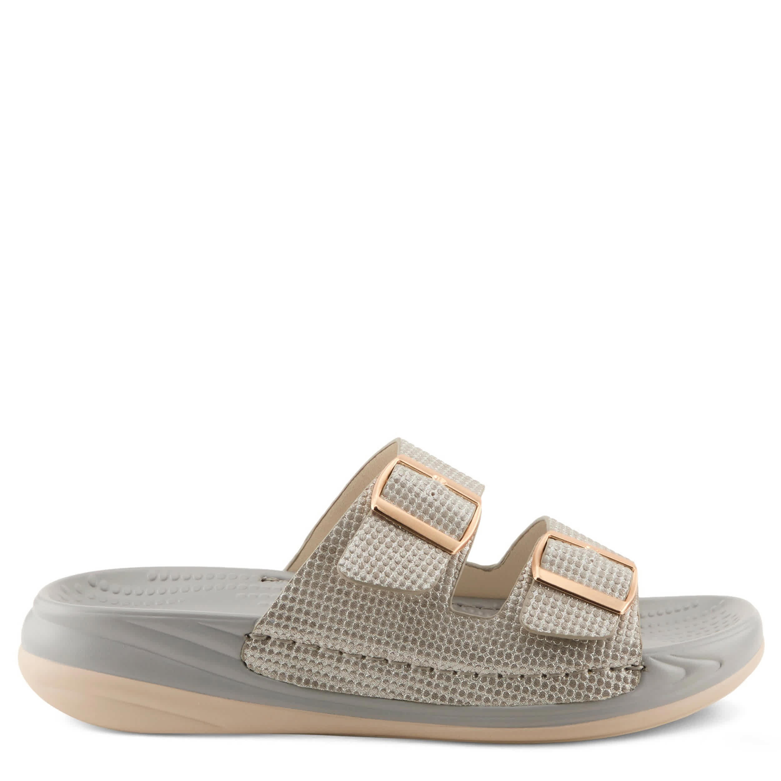 Flexus-WOMENS BUTTERMERE SLIDE-GREY & MED METALLIC