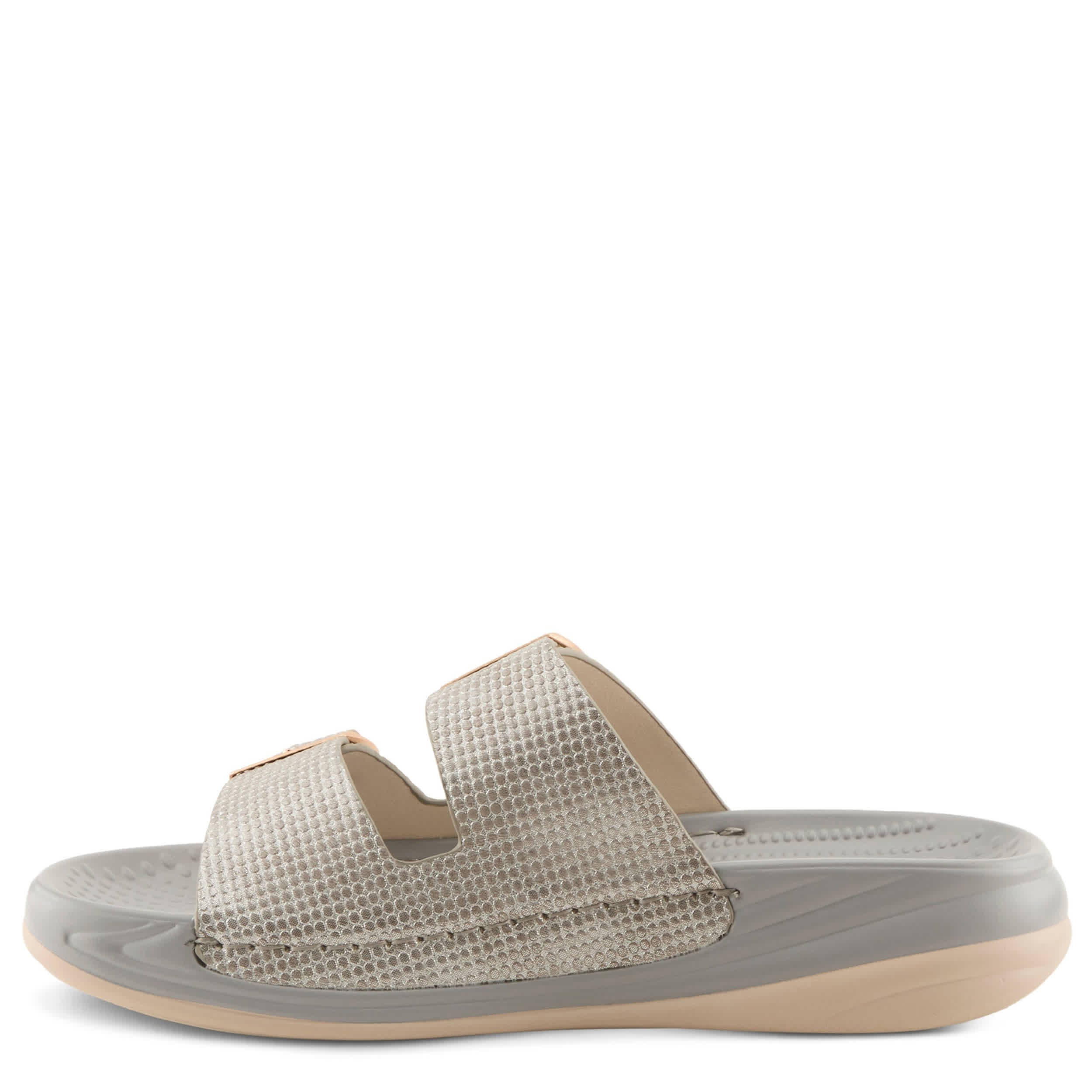 Flexus-WOMENS BUTTERMERE SLIDE-GREY & MED METALLIC
