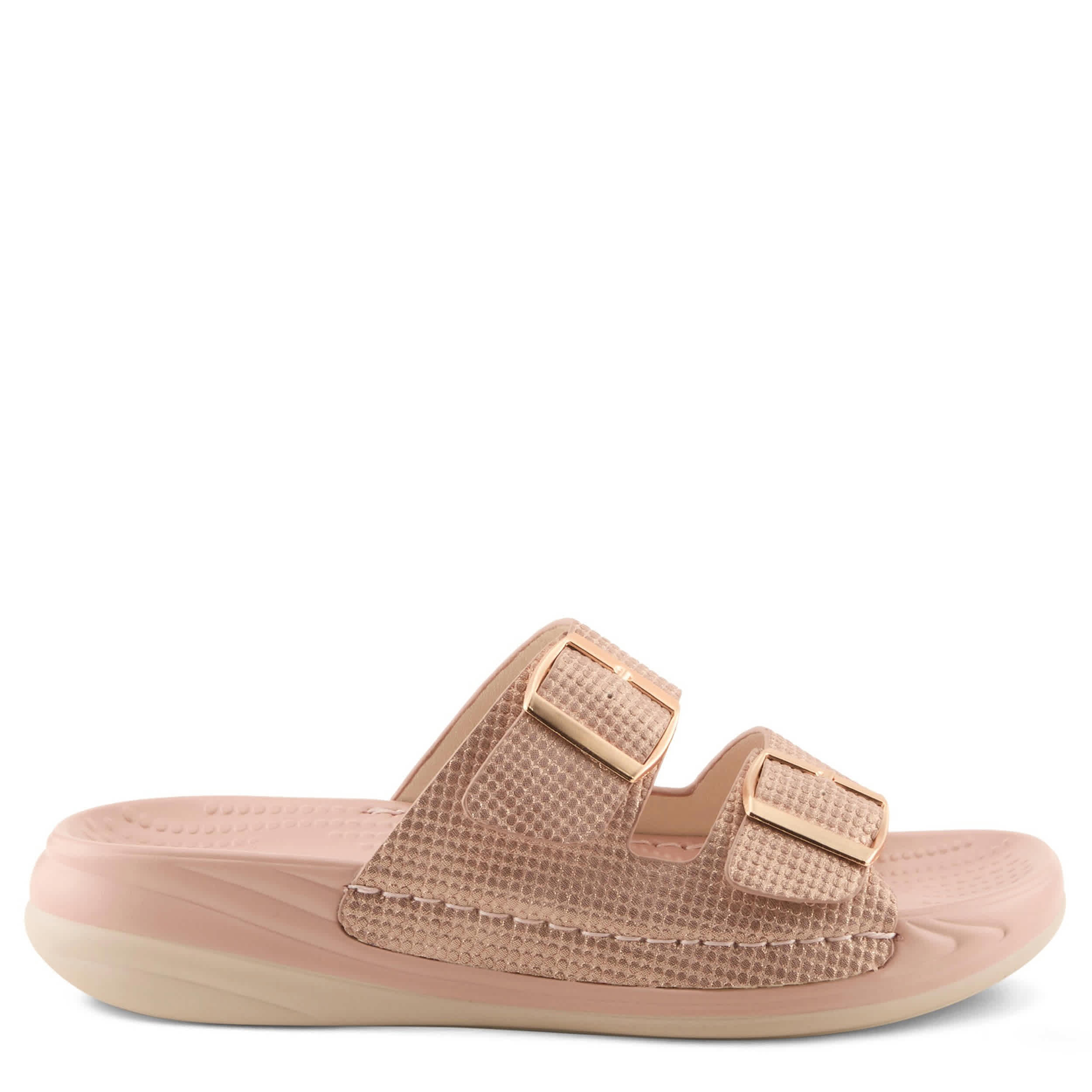 Flexus-WOMENS BUTTERMERE SLIDE-PALE PINK & MED METALLIC
