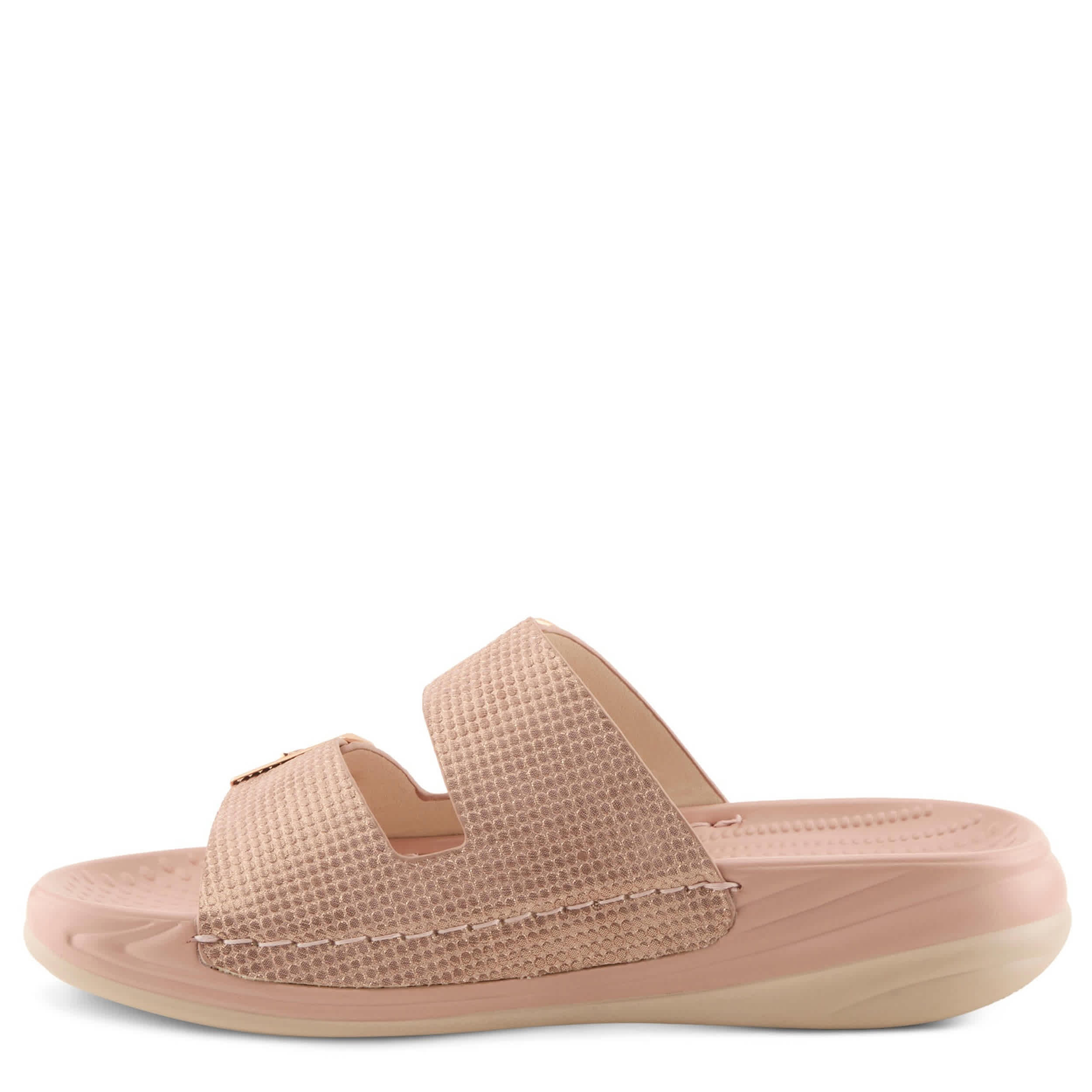 Flexus-WOMENS BUTTERMERE SLIDE-PALE PINK & MED METALLIC