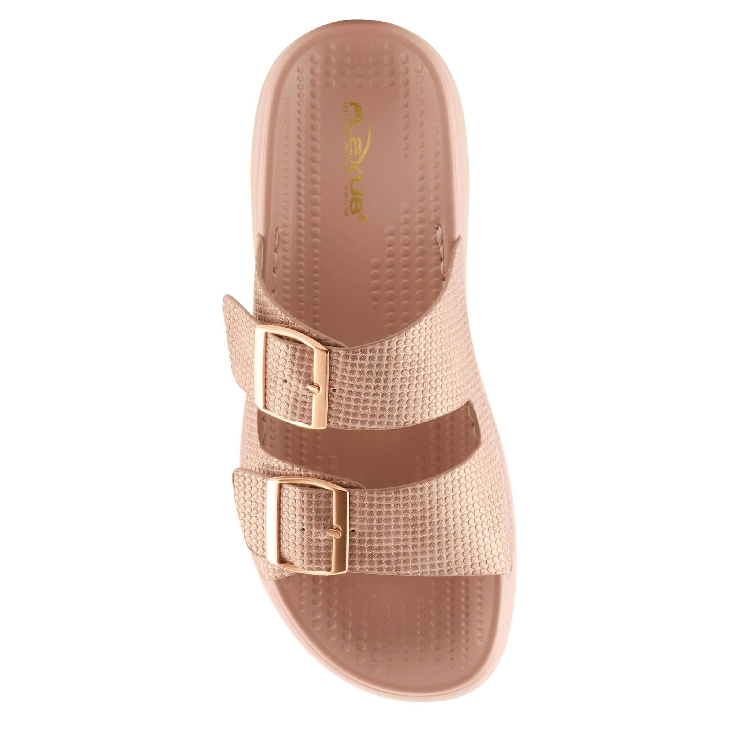 Flexus-WOMENS BUTTERMERE SLIDE-PALE PINK & MED METALLIC