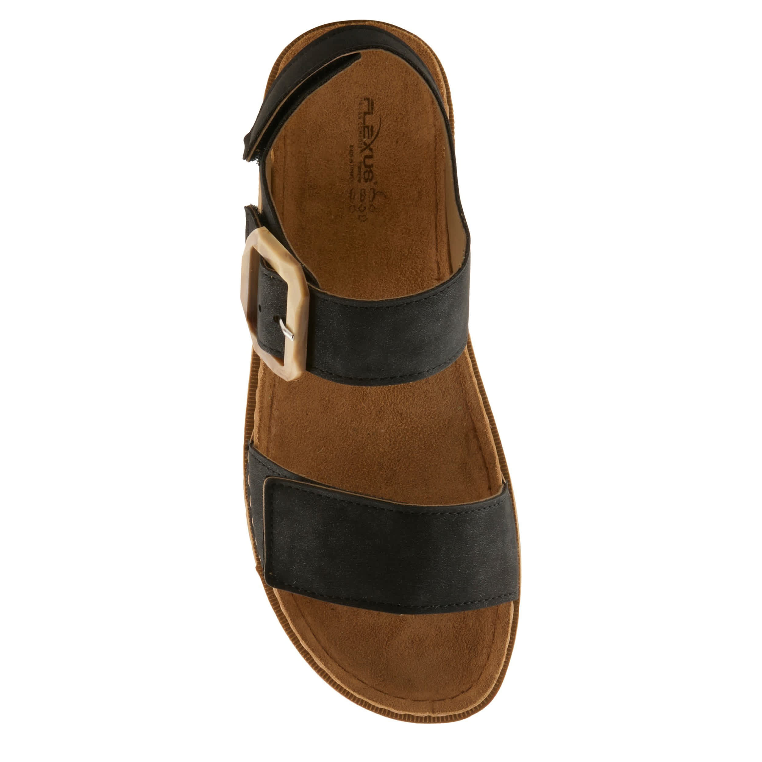 Flexus-WOMENS BRAVIES COMFORT SANDAL-BLACK & 