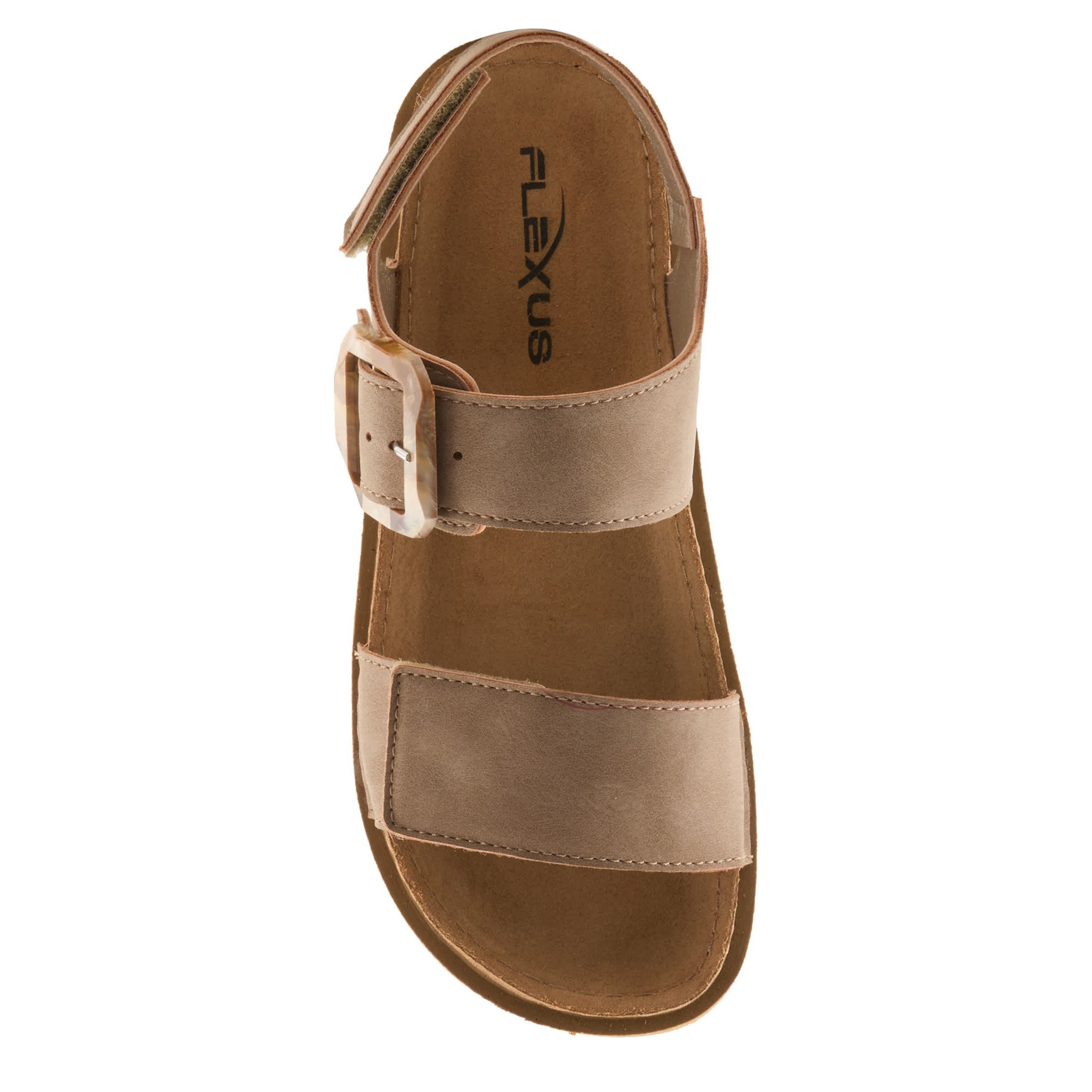 Flexus-WOMENS BRAVIES COMFORT SANDAL-TAUPE & 