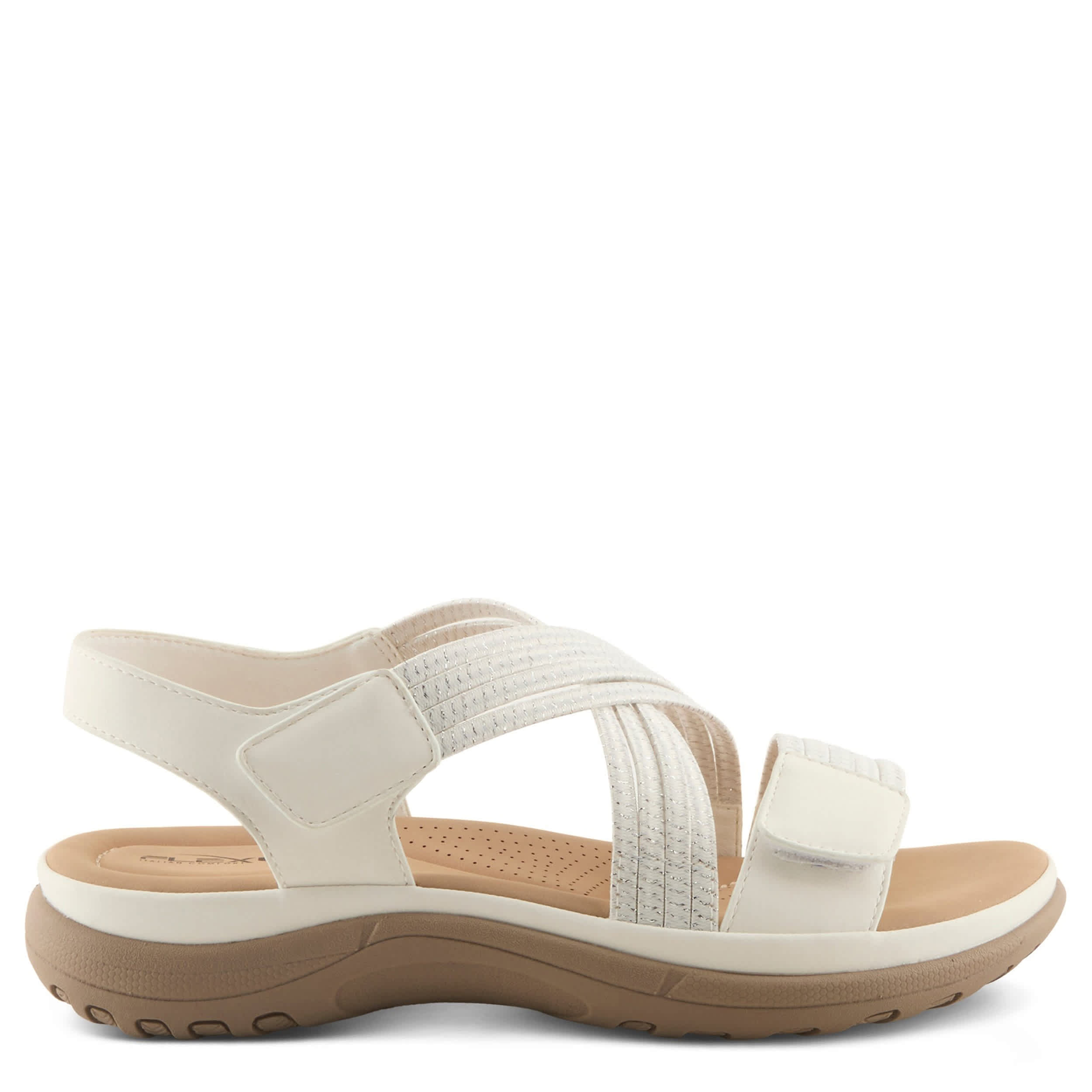 Flexus-WOMENS CROSSBEAM SANDAL-WHITE & 