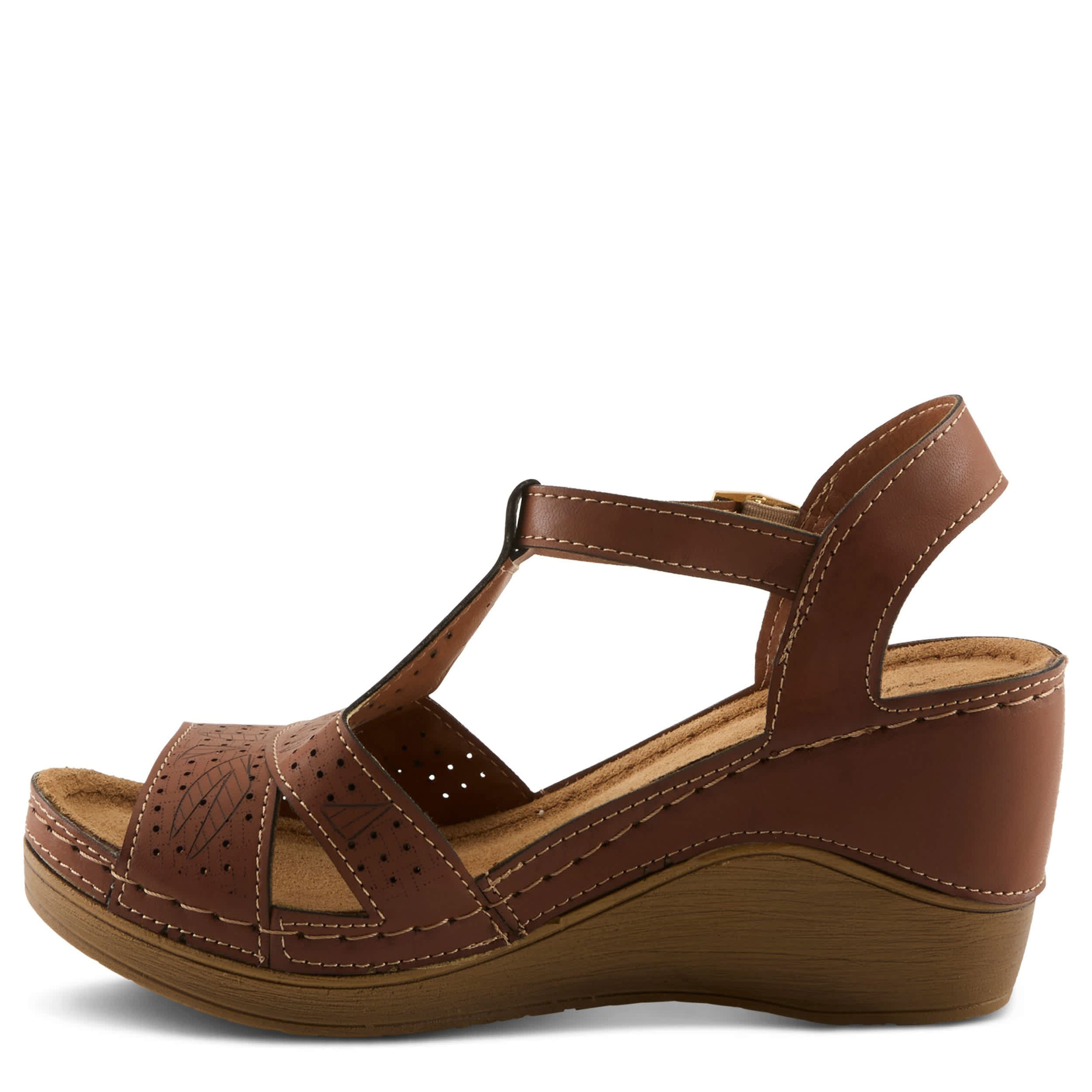 Flexus-WOMENS NATALIA WEDGE SANDAL-CAMEL & 