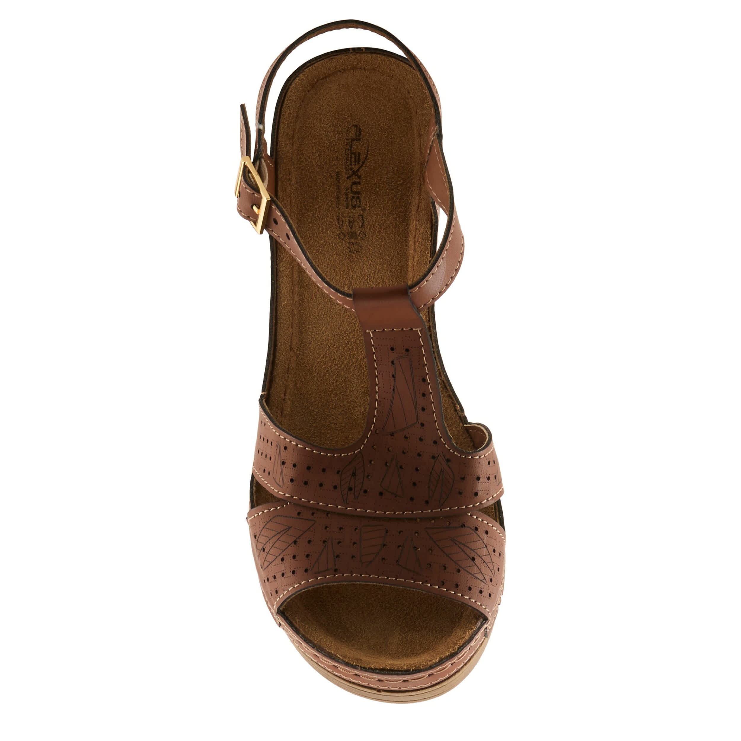 Flexus-WOMENS NATALIA WEDGE SANDAL-CAMEL & 