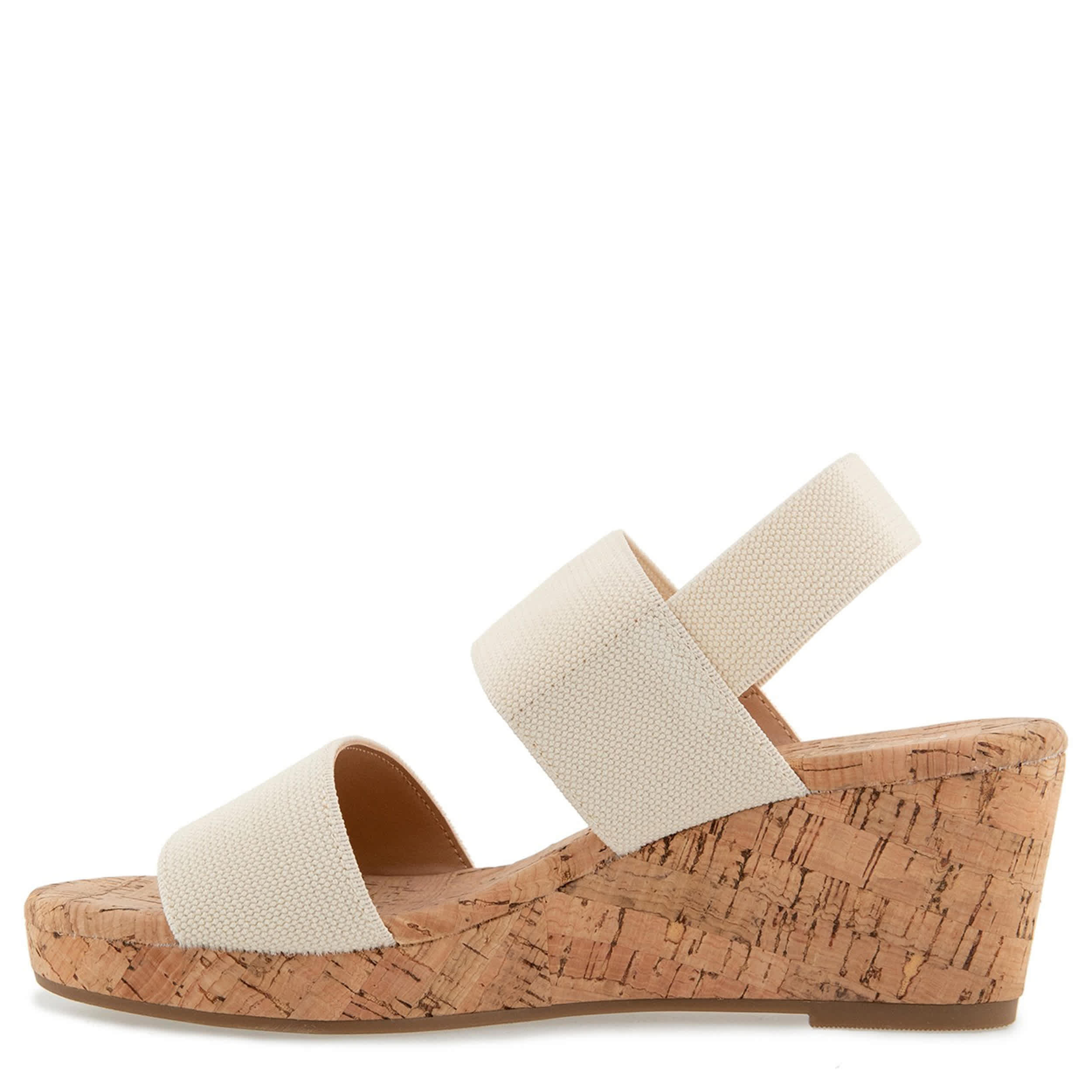 KENSIE-WOMENS JAKURA WEDGE SANDAL-OFF WHITE & 
