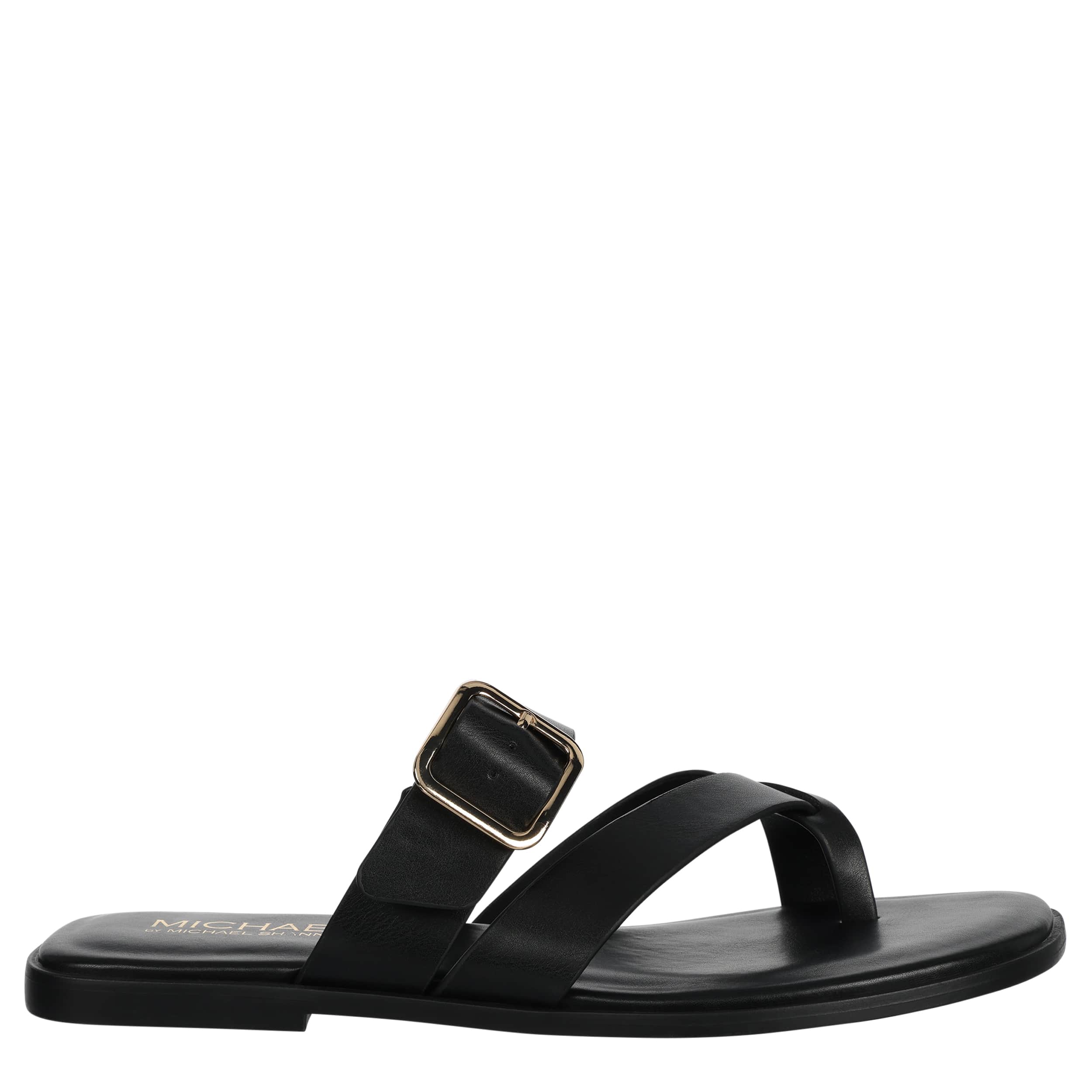 MICHAEL BY MICHAEL SHANNON-WOMENS ANTOINETTE TOE LOOP SANDAL-BLACK & 