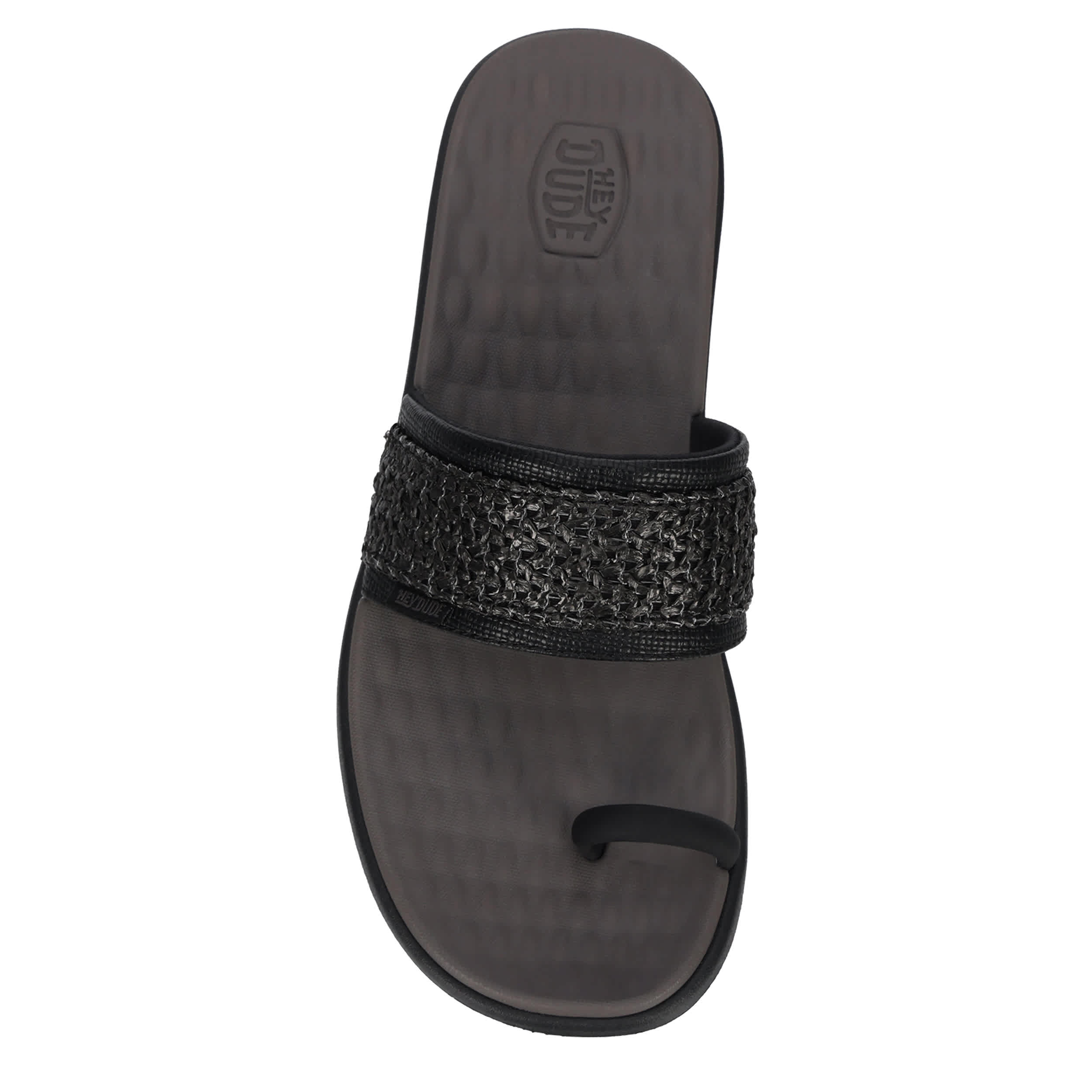 HEYDUDE-WOMENS MAUI BREEZE TOE LOOP SANDAL-BLACK & 