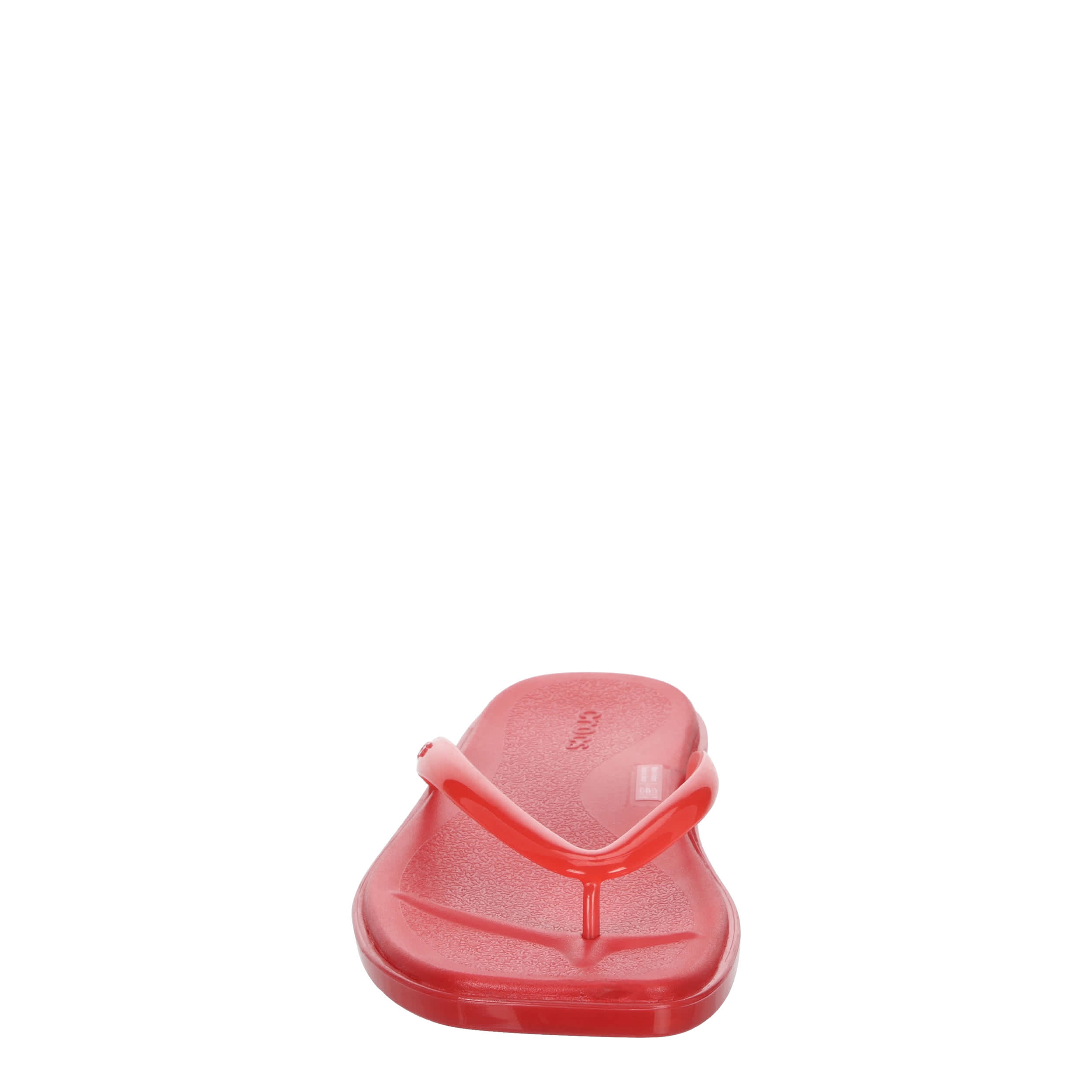 CROCS-WOMENS MIAMI JELLY FLIP SANDAL-RED & 