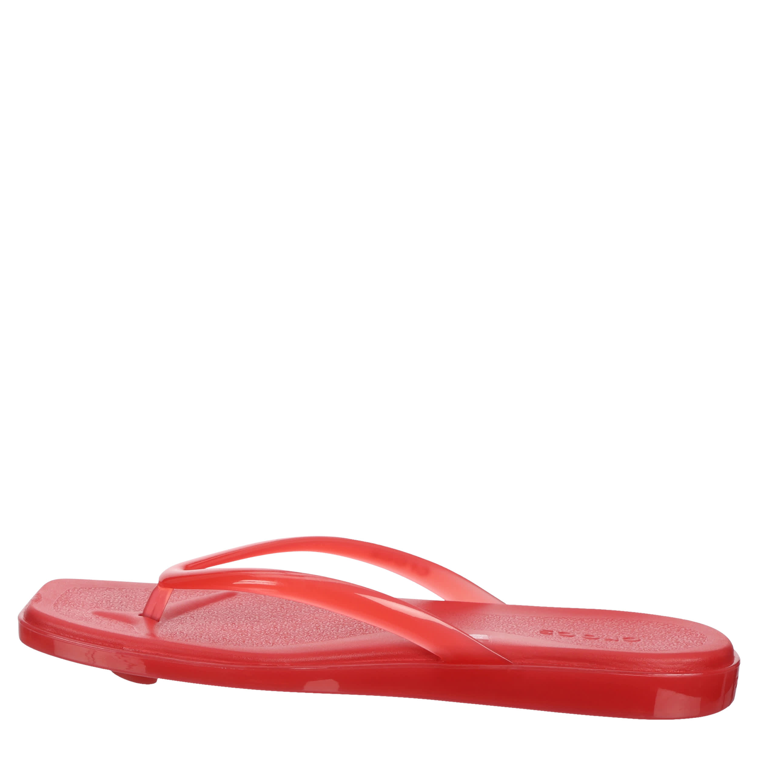 CROCS-WOMENS MIAMI JELLY FLIP SANDAL-RED & 