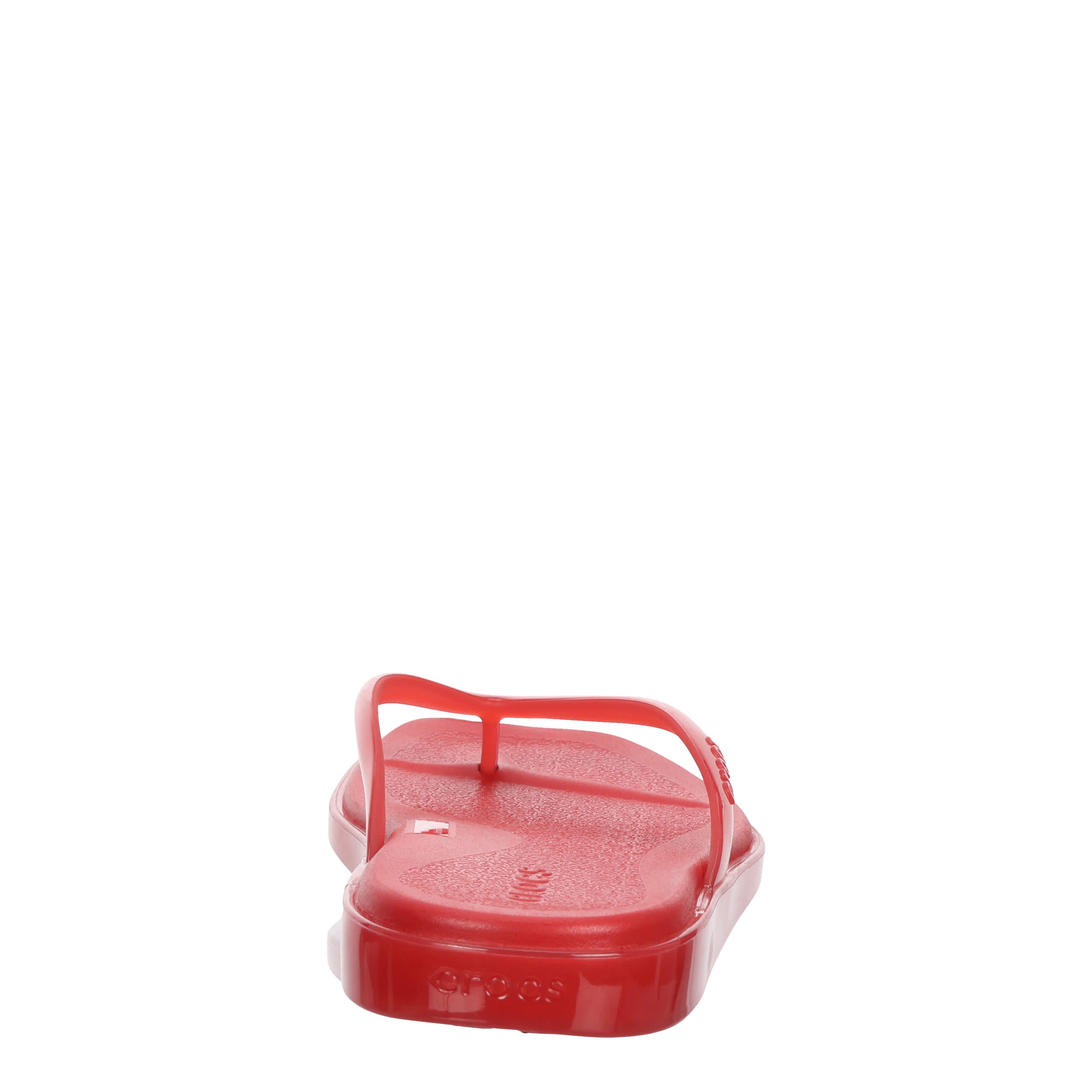CROCS-WOMENS MIAMI JELLY FLIP SANDAL-RED & 